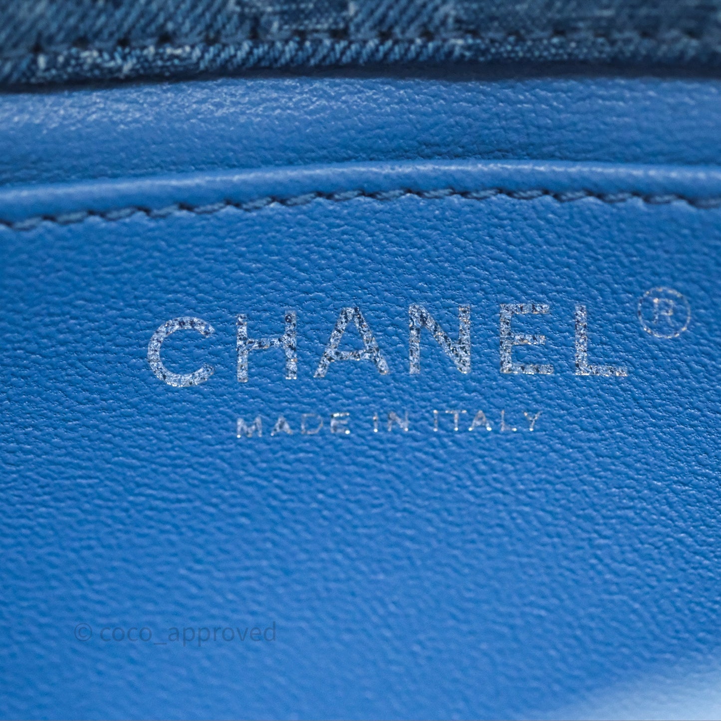 Chanel Quilted Camellia Printed Heart Crush Mini Flap Bag Blue Denim Aged Silver Hardware