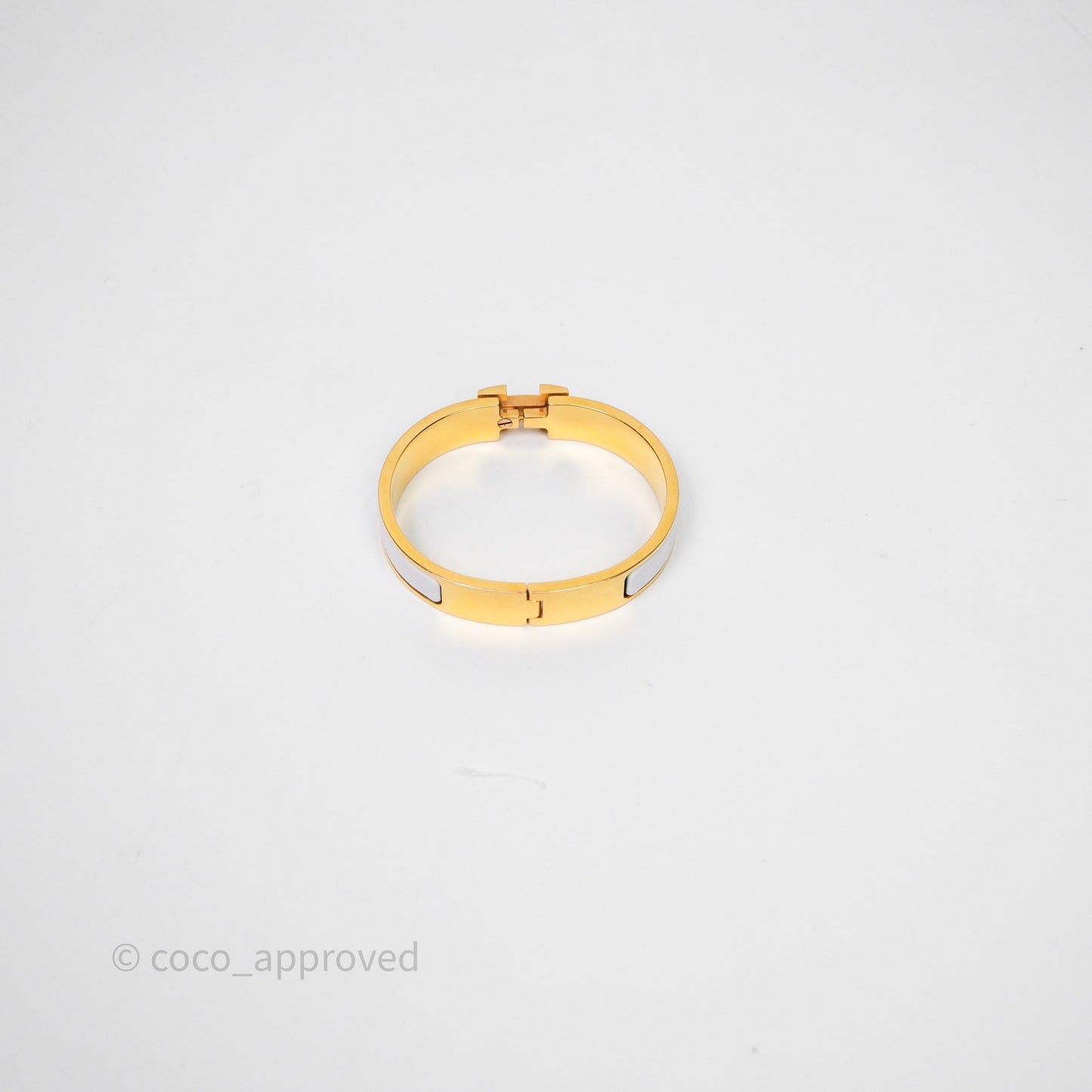 Hermès Clic H Bracelet White Gold Hardware PM