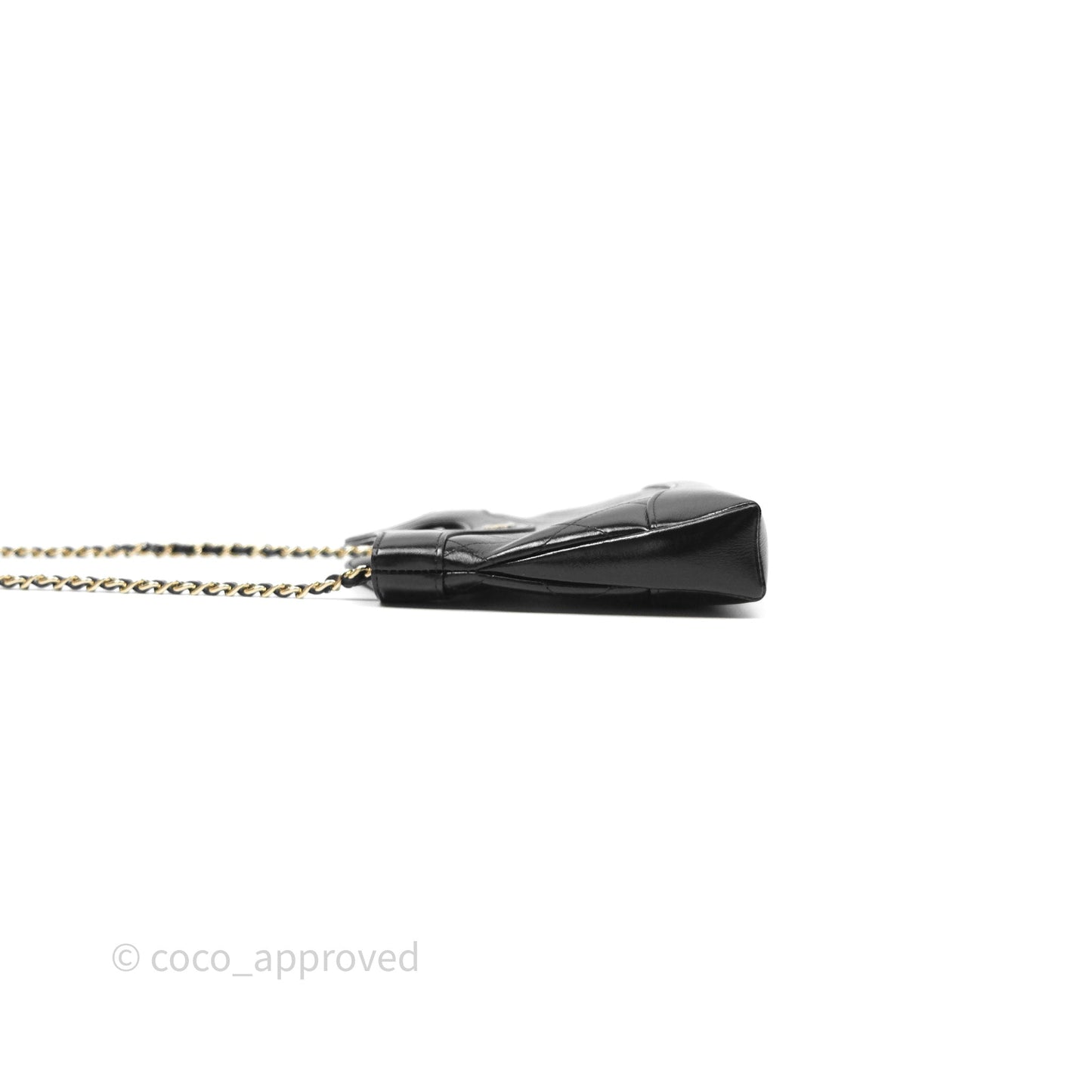 Chanel Nano 31 Black Shiny Calfskin Gold Hardware 24C