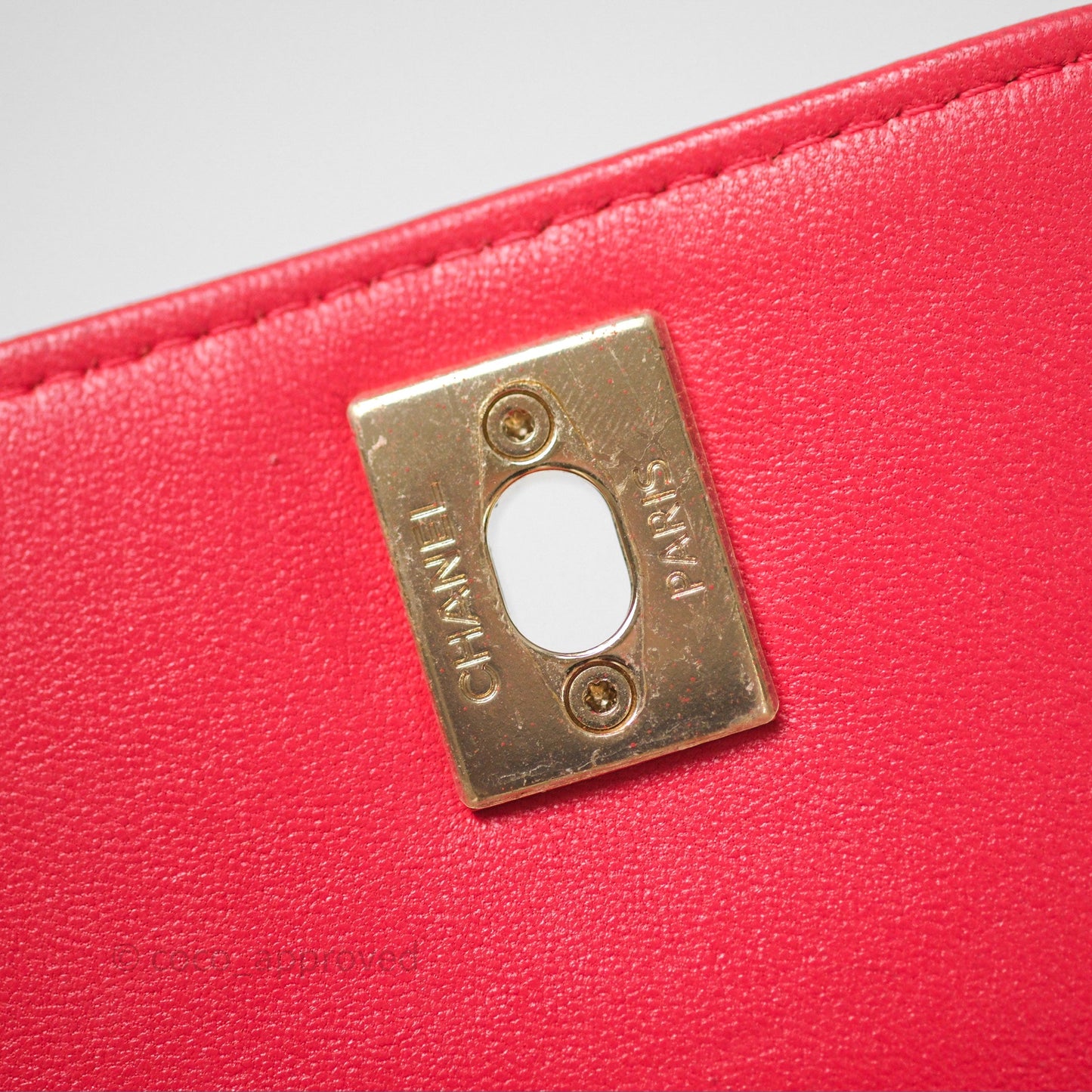 Chanel Mini Quilted Trendy CC Clutch With Chain Red Lambskin Gold Hardware