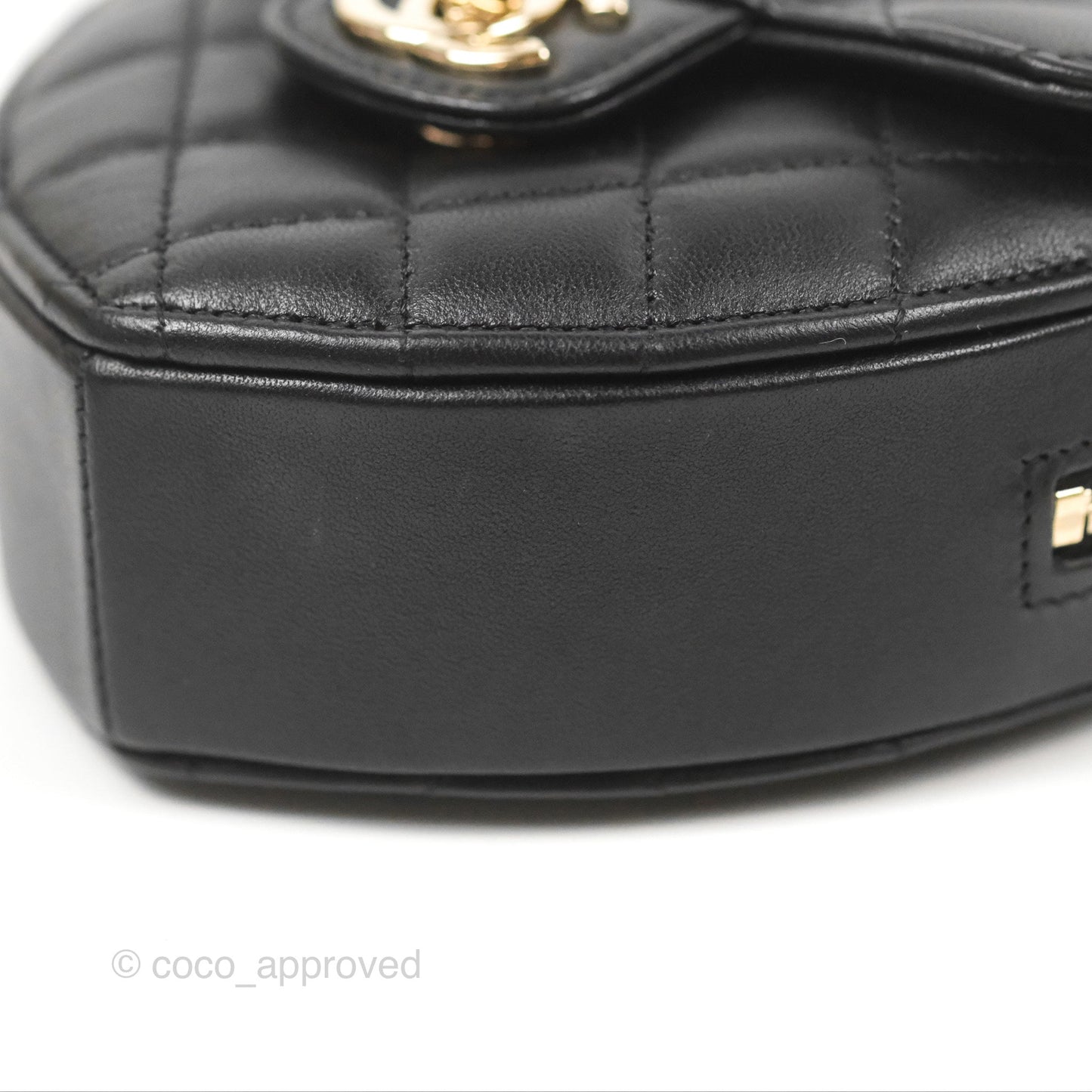 Chanel Small Heart Bag Black Lambskin Gold Hardware 22S