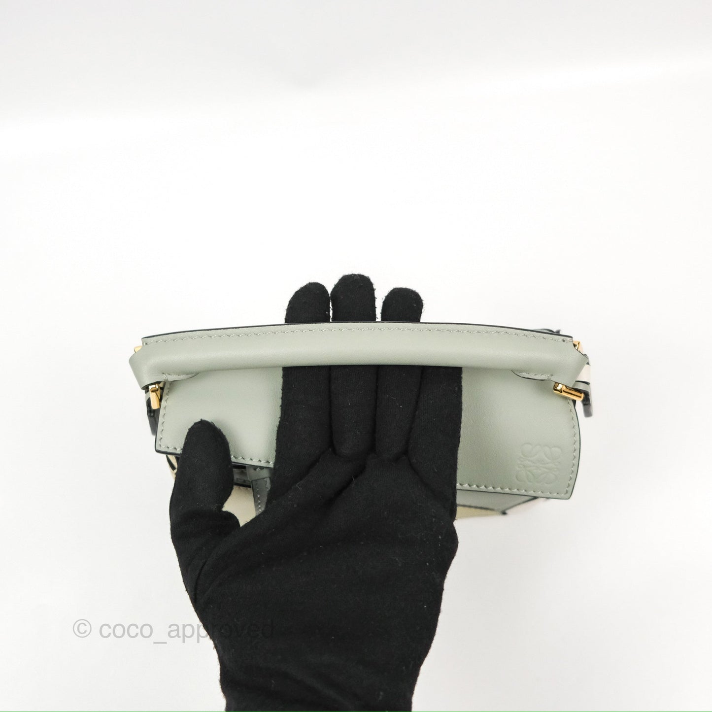 Loewe Mini Puzzle Bag Ash Green Calfskin