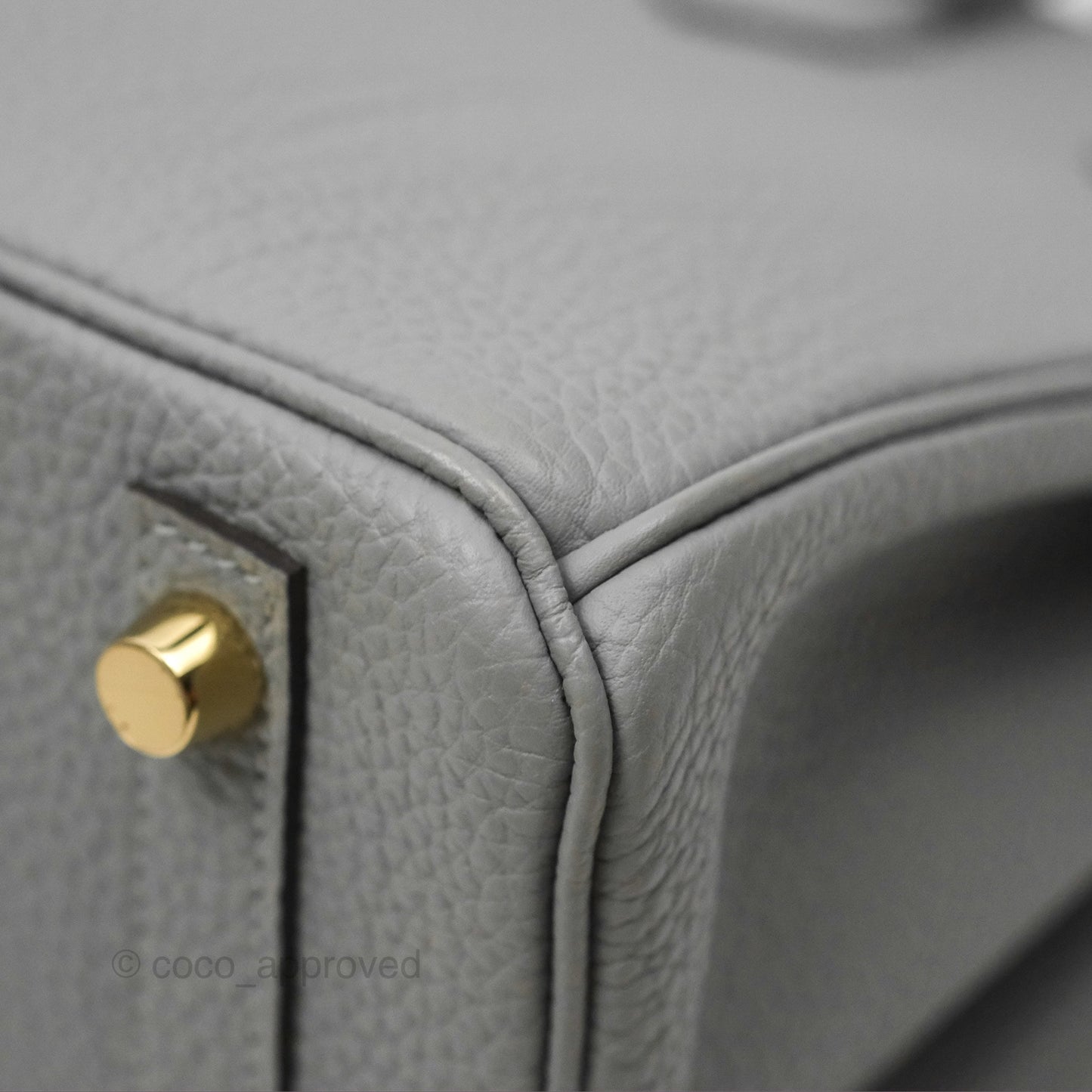 Hermès Birkin 25 Retourne Gris Mouette 4Z Togo Gold Hardware