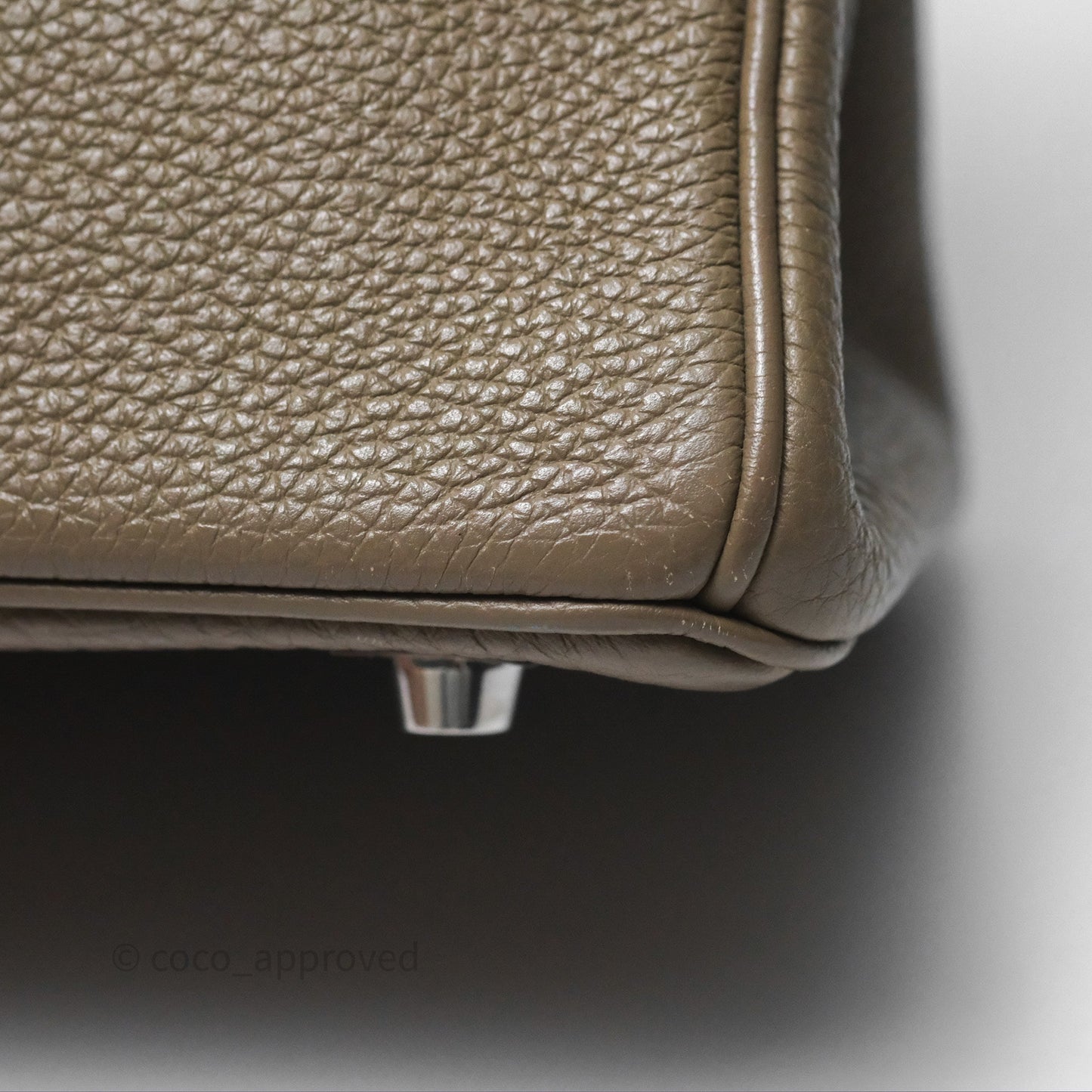 Hermes Birkin 25 Retourne Etoupe 18 Clemence Palladium Hardware