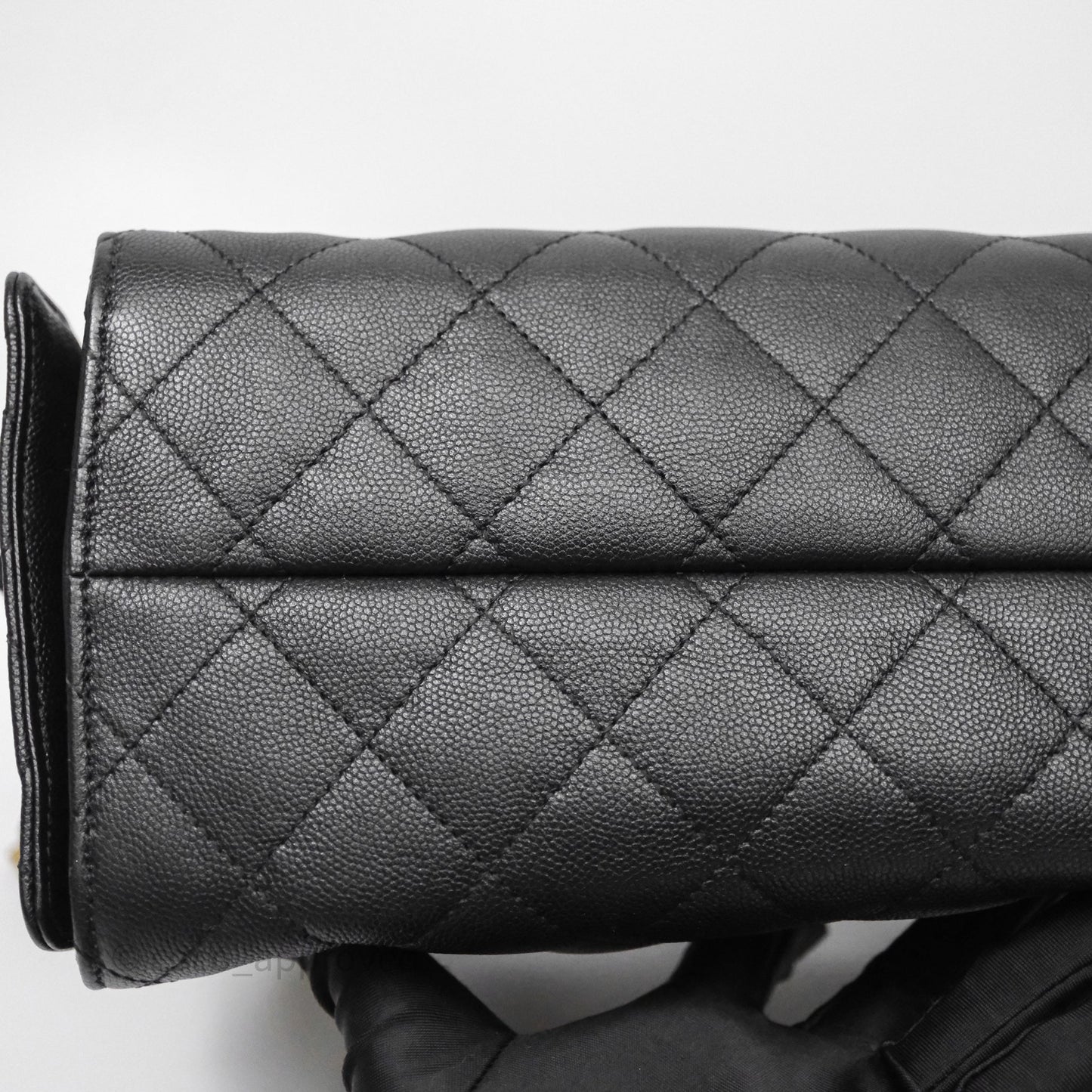 Chanel 25 Small Bag Black Caviar Aged Gold Hardware
