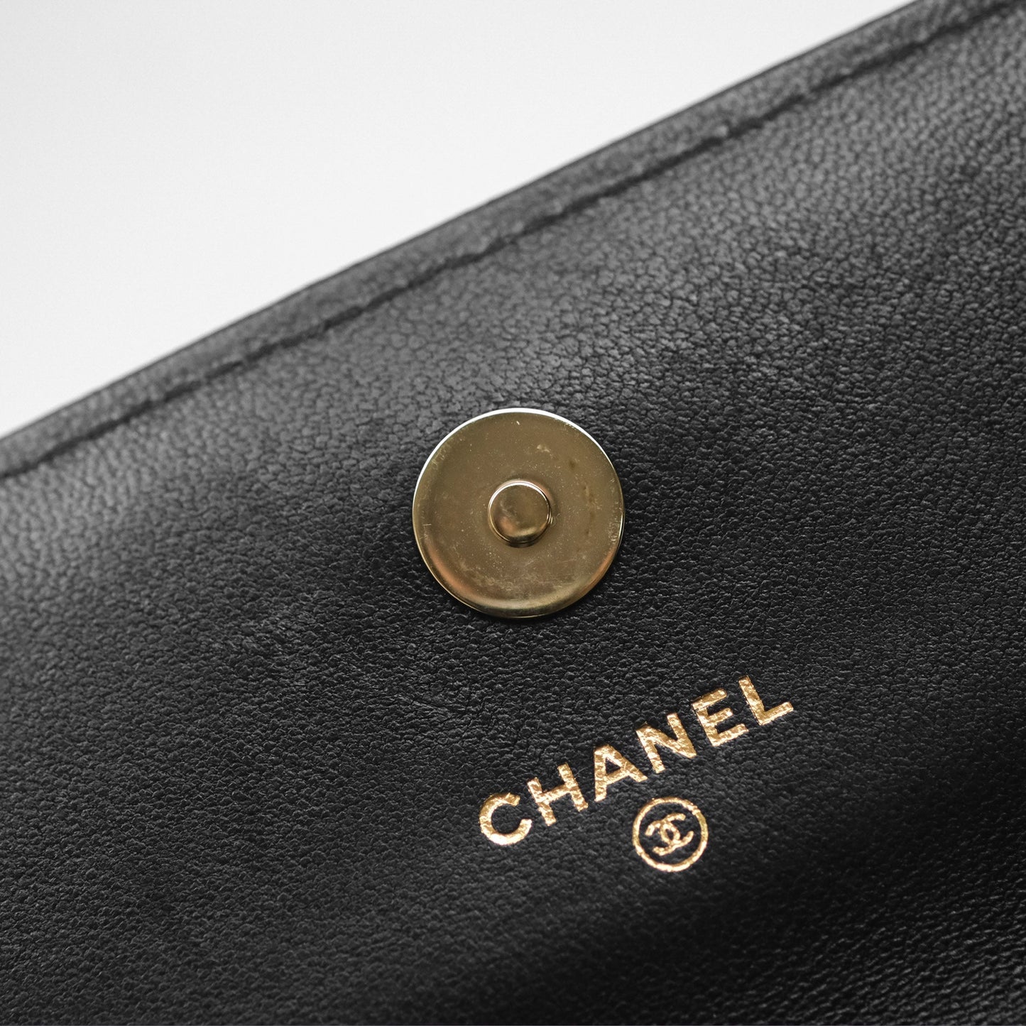 Chanel Camellia Handle Mini WOC Phone Holder with Chain Black Lambskin 23K