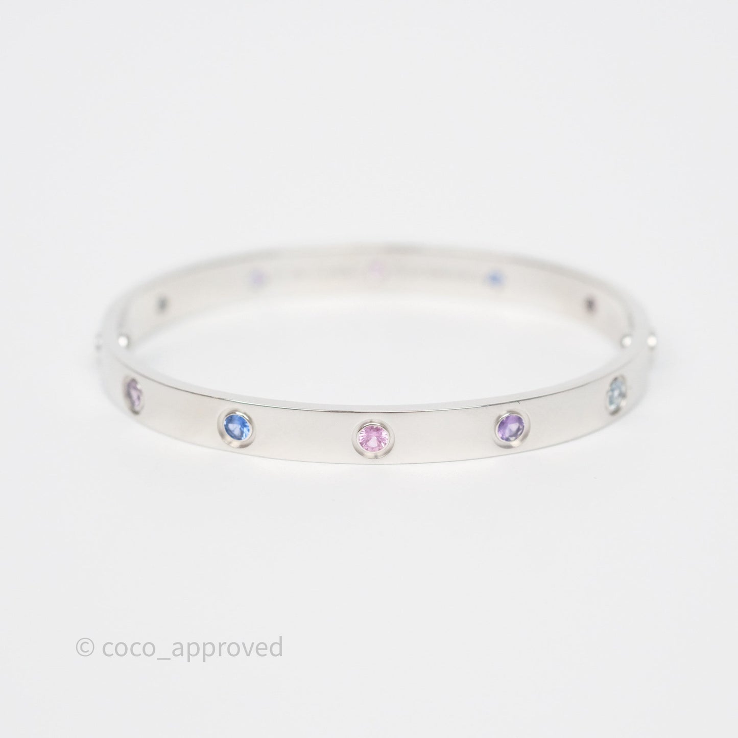 Cartier Rainbow Multistone White Gold Love Bracelet
