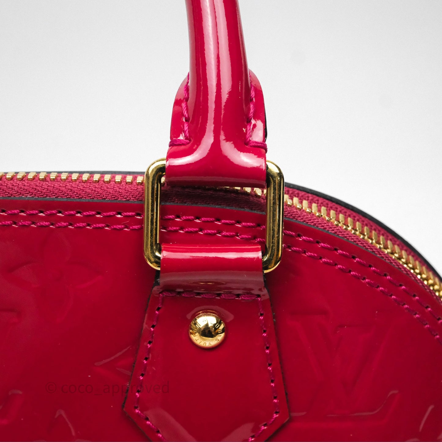 Louis Vuitton Alma BB Red Patent Gold Hardware