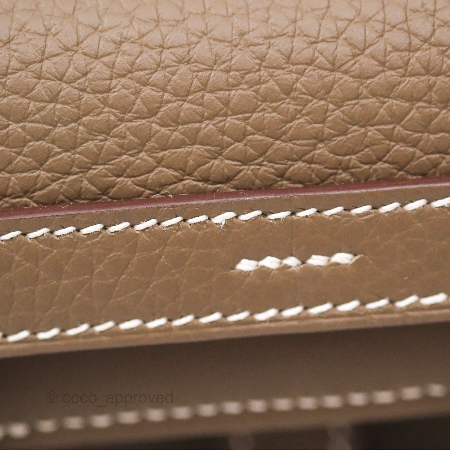 Hermès Halzan 25 Etoupe Clemence Palladium Hardware