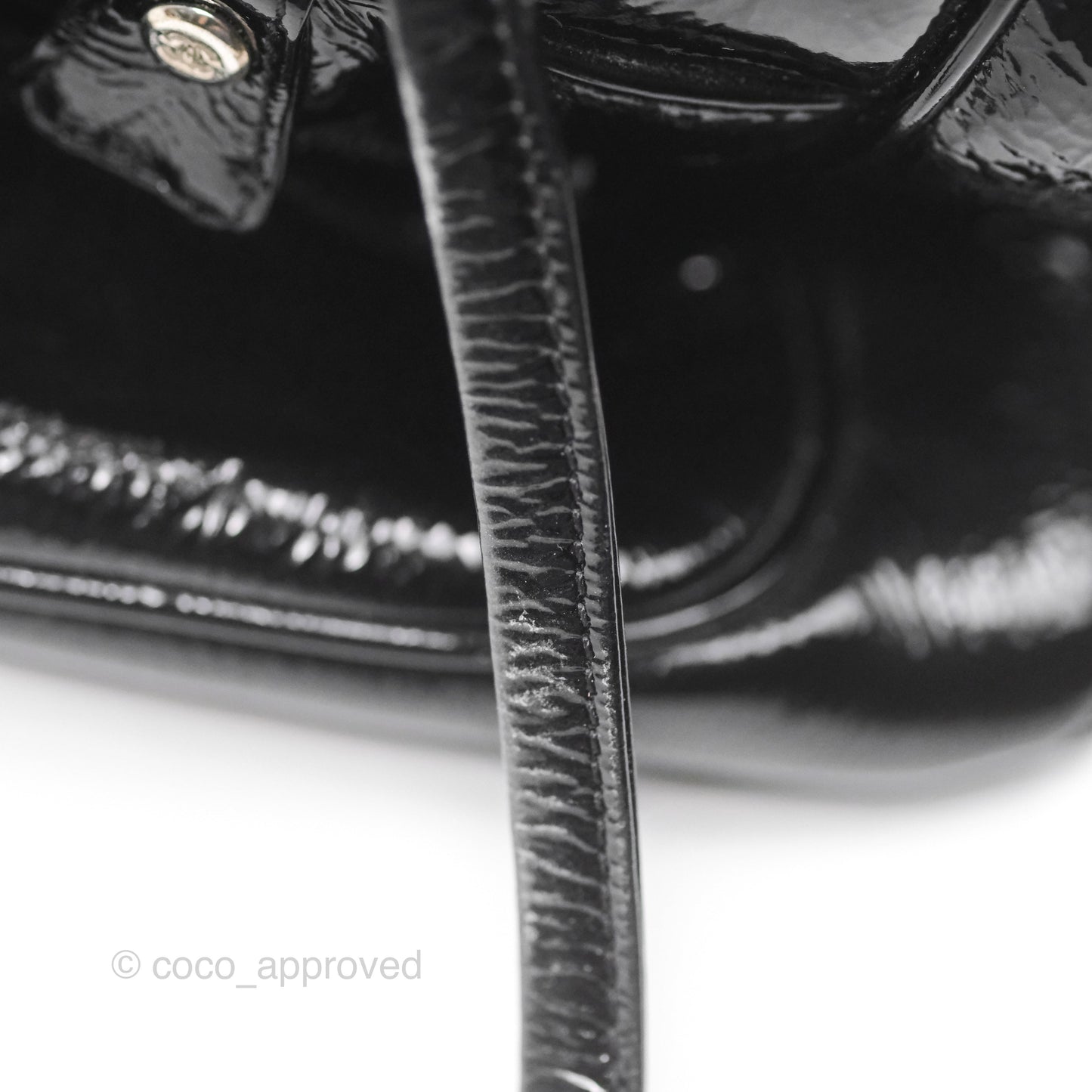 Chanel Bowling Tote Bag Black Glazed Calfskin Silver Hardware