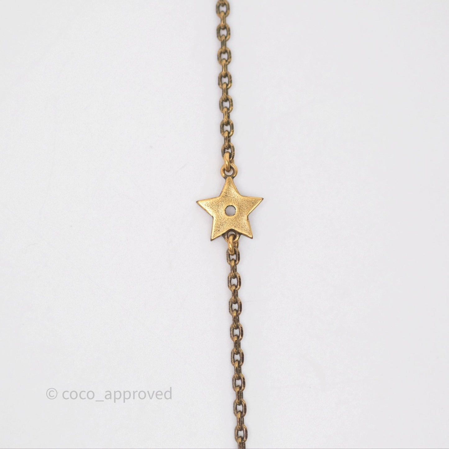 Christian Dior Pearl Crystal Bee Long Necklace Aged Gold Tone
