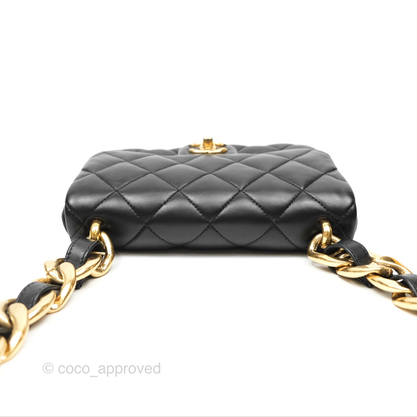Chanel Small Funky Town Black Lambskin Aged Gold Hardware