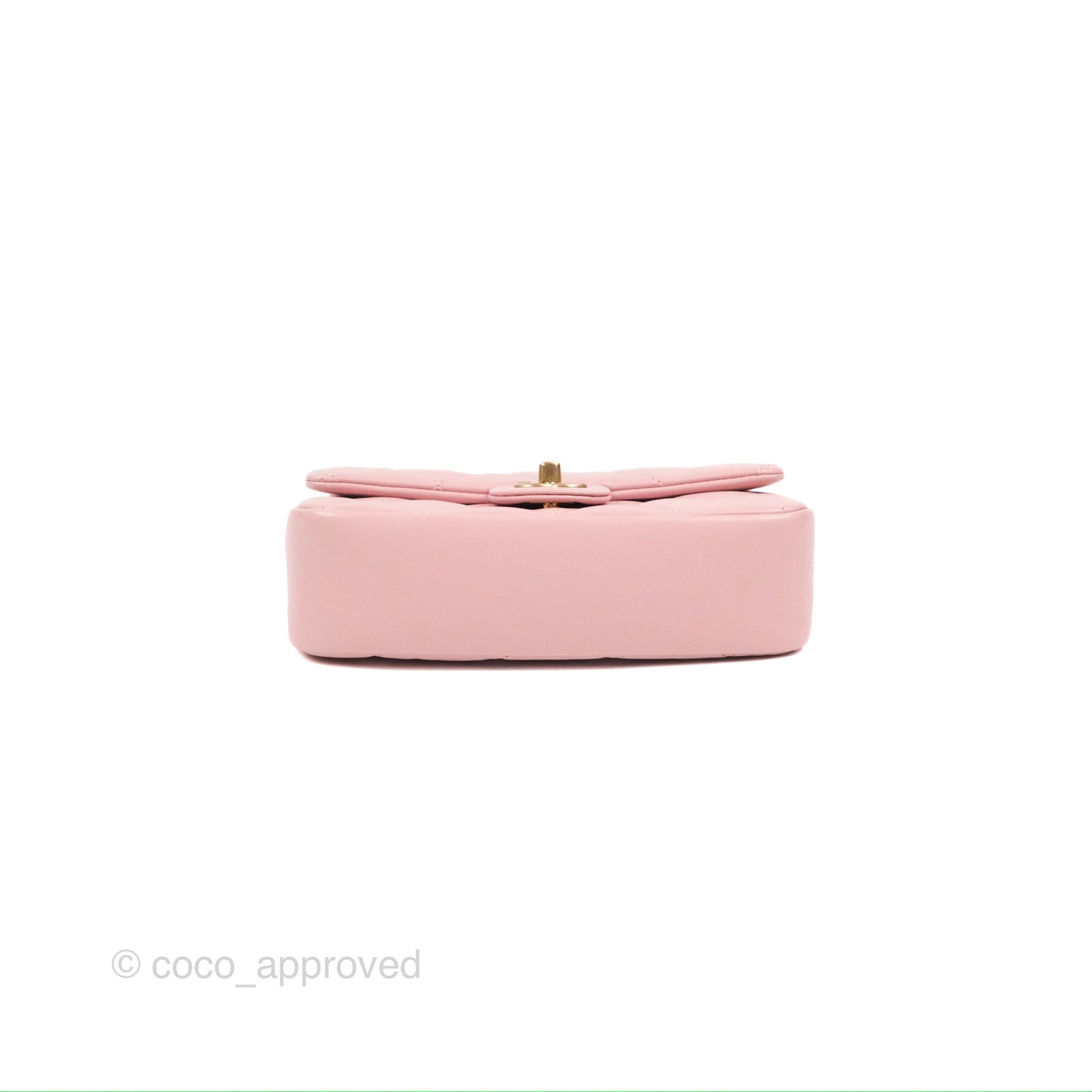 Chanel Mini Flap Bag With Heart CC Charm Pink Lambskin Aged Gold Hardware