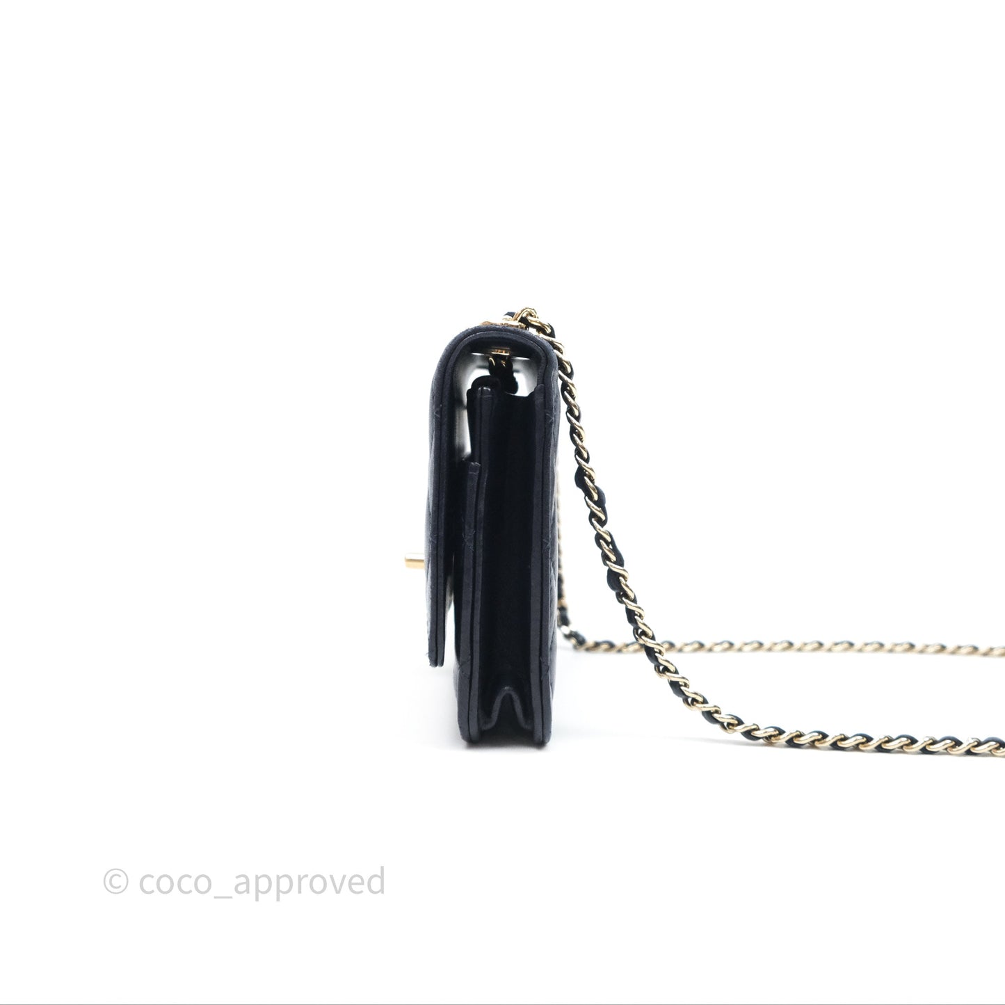 Chanel Trendy CC WOC Wallet On Chain Navy Lambskin Gold Hardware