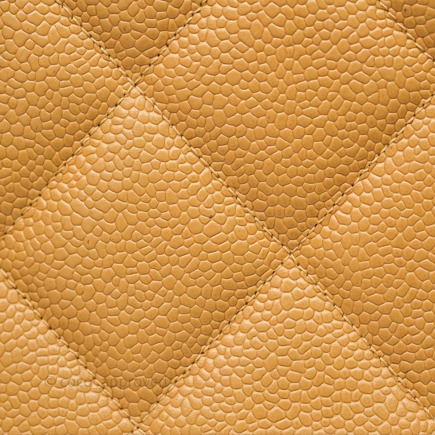 Chanel Vintage CC Quilted Tote Dark Beige Caviar 24K Gold Hardware