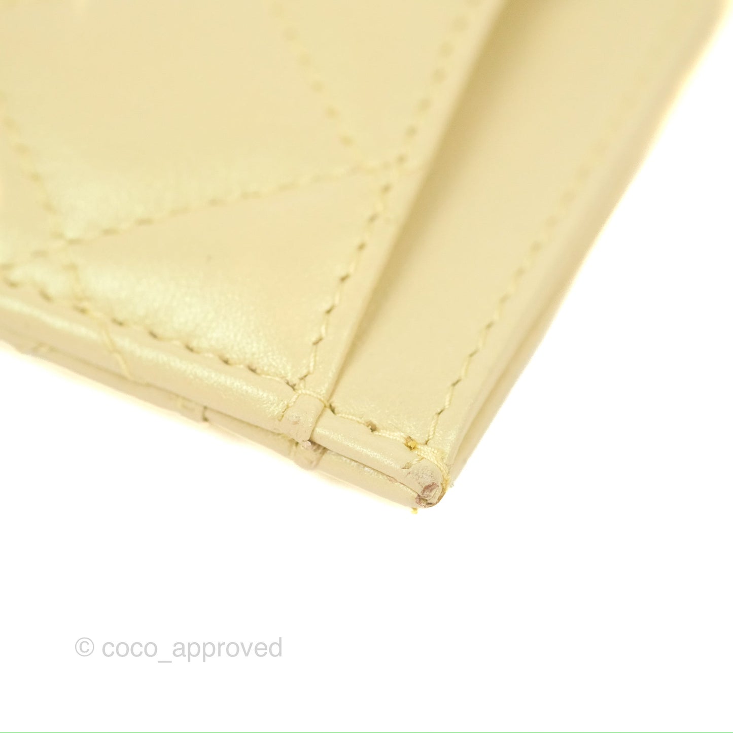 Chanel Classic Flat Card Holder Iridescent Yellow Lambskin Gold Hardware