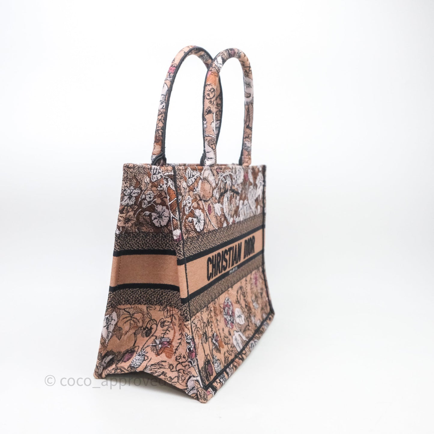 Christian Dior Medium Jardin Magique Book Tote Embroidered Power Pink Canvas