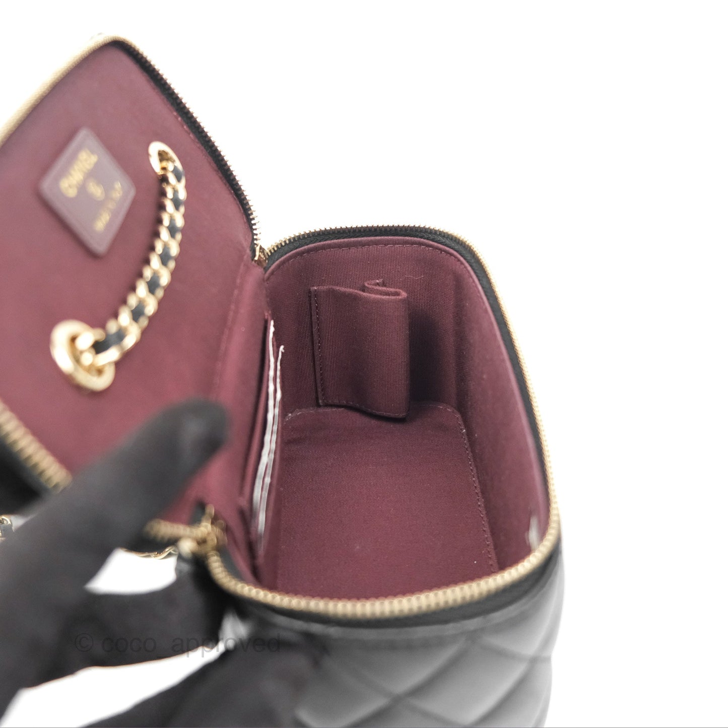 Chanel Vanity Rectangular Black Lambskin Gold Hardware