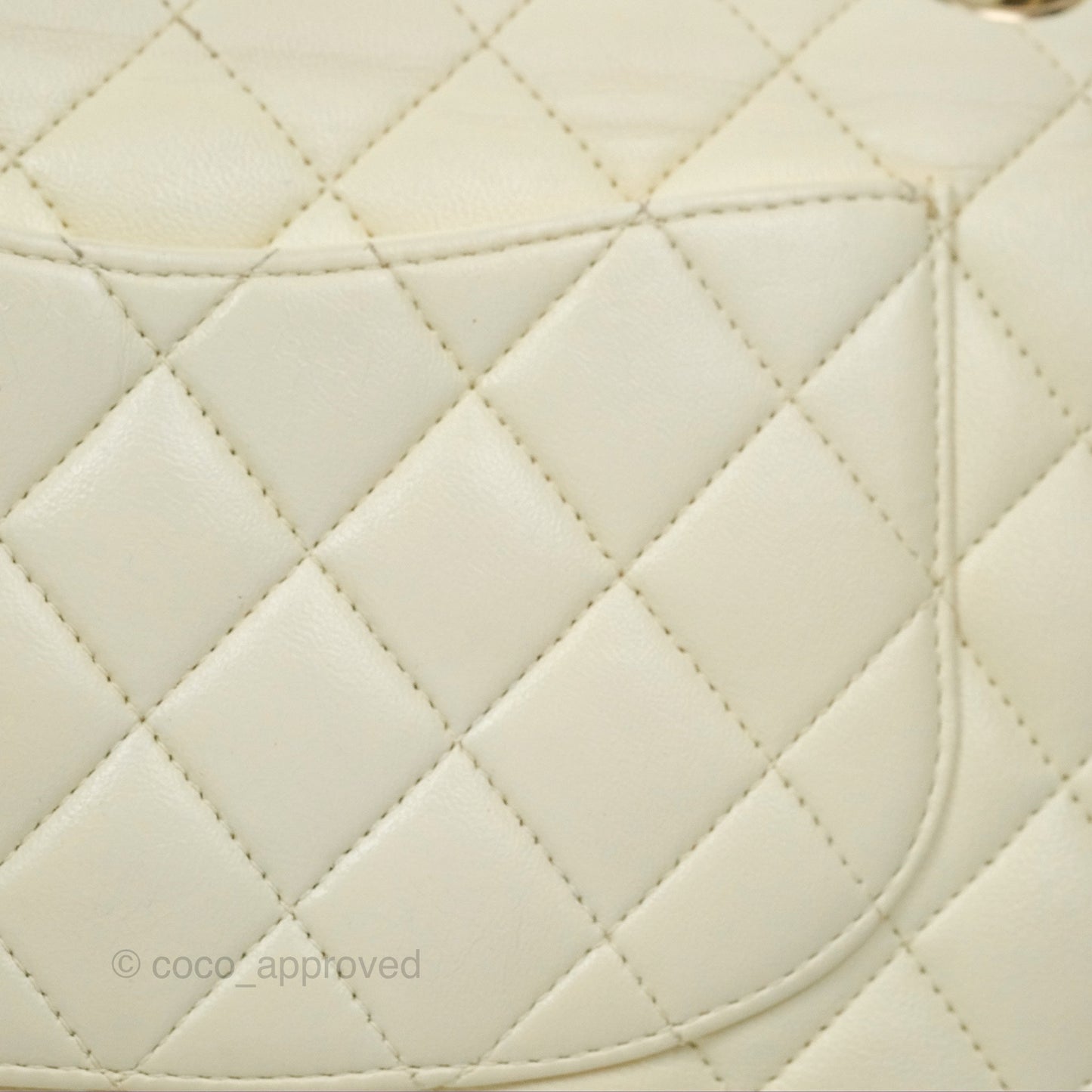 Chanel Medium Classic Flap Quilted Pale Yellow Lambskin Gold Hardware