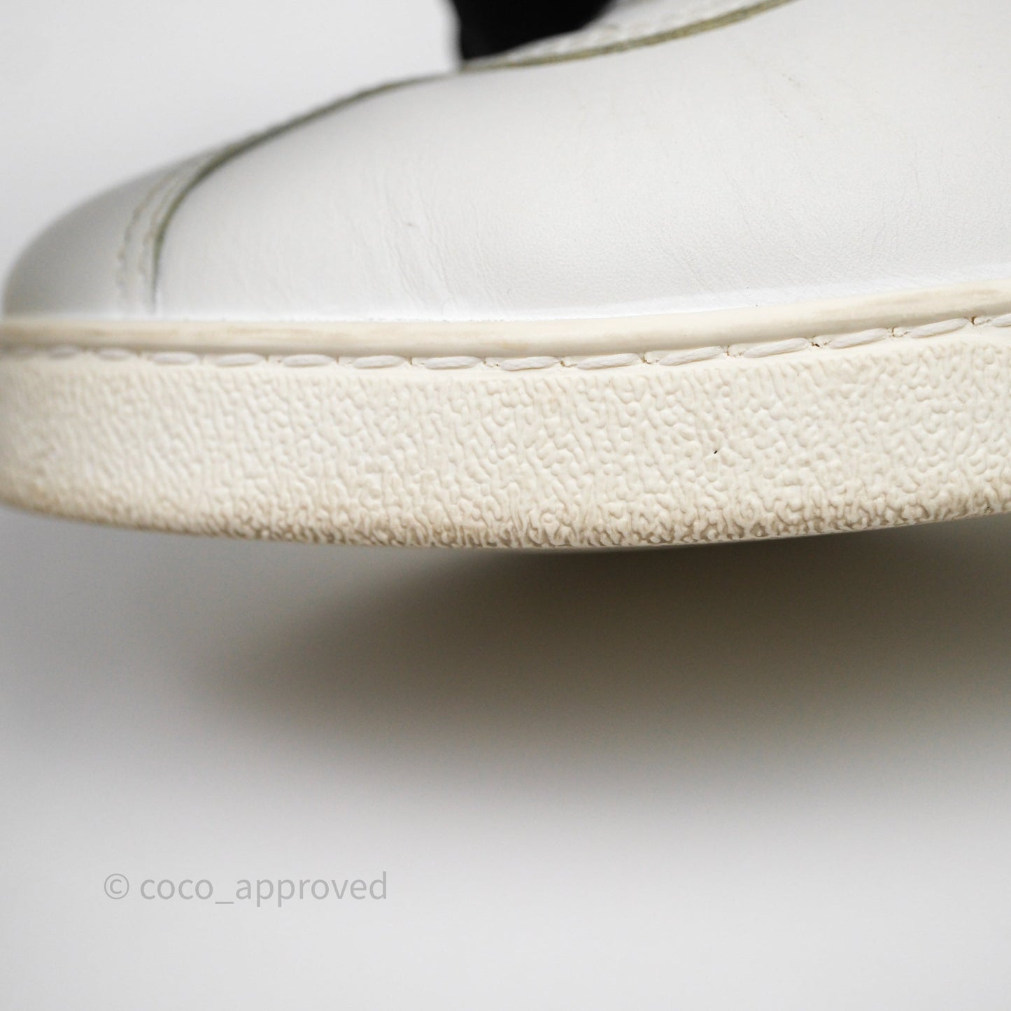 Chanel Logo Pull Tab Lace-up Sneakers White & Black Size 37.5