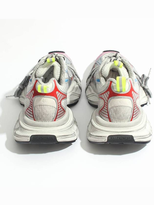 Luxury Balenciaga 3XL Leather Low Top Sneakers White Red Blue