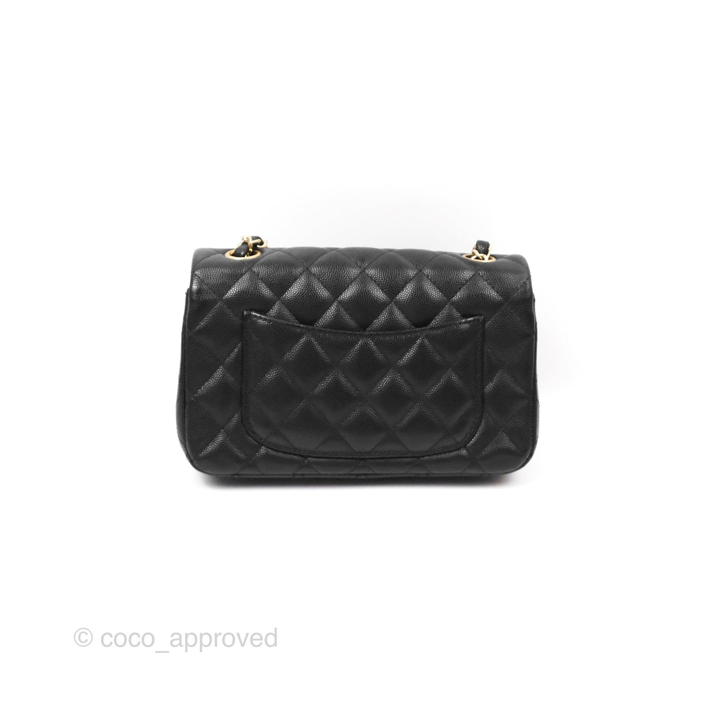 Chanel Quilted Mini Rectangular Black Caviar Gold Hardware 17B