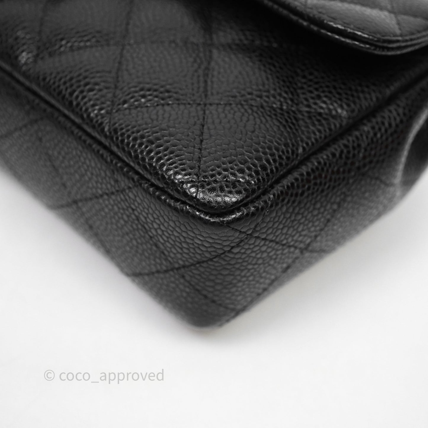 Chanel East West Flap Bag Black Caviar Silver Hardware