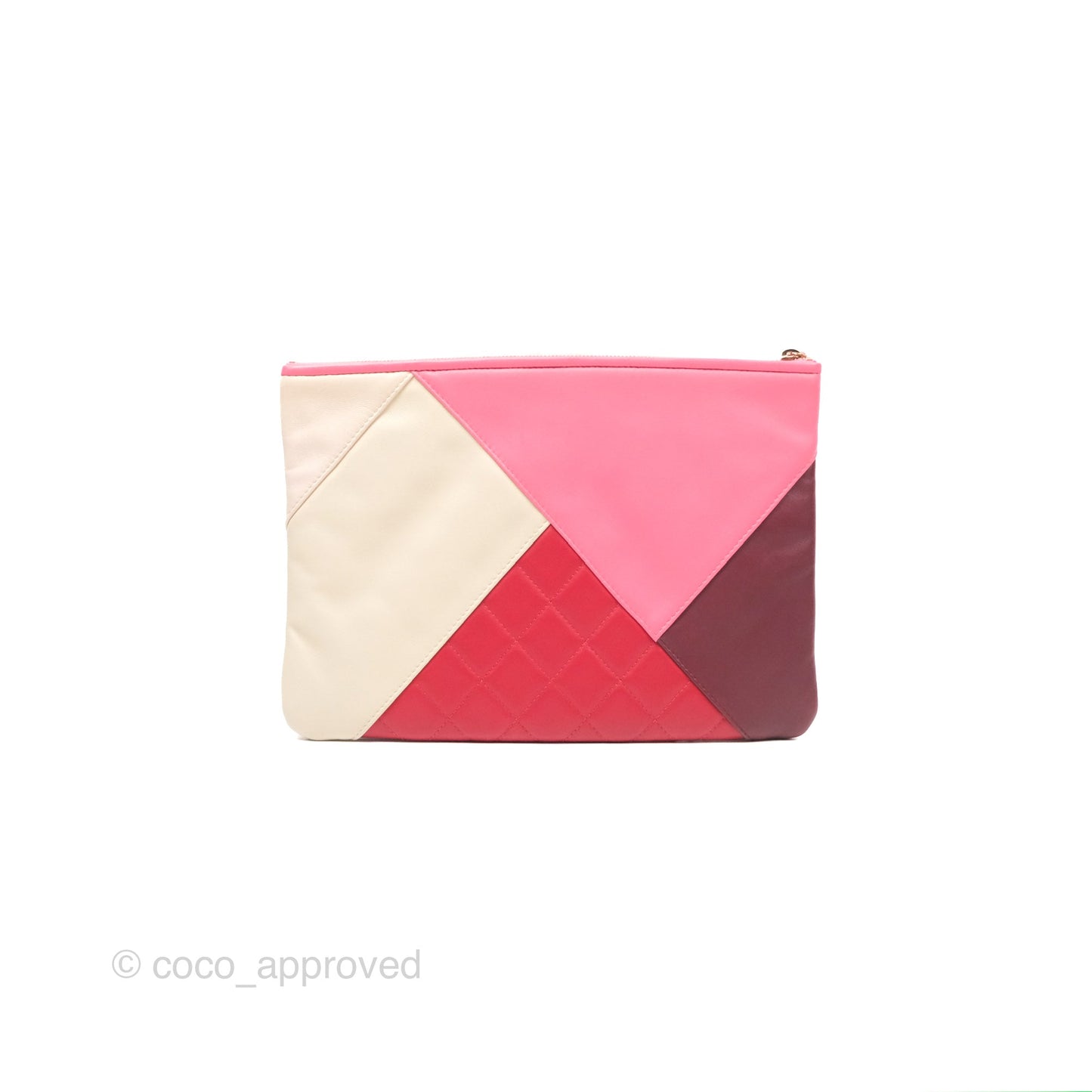 Chanel Cosmetic Case Clutch Patchwork Lambskin Gold Hardware