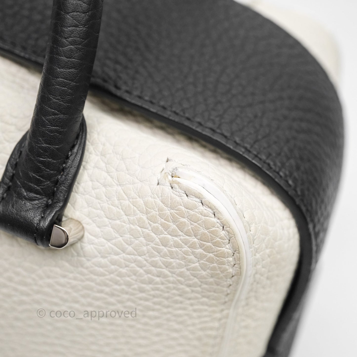 Delvaux Cool Box Mini Taurillon Soft Grained White/Black Calfskin Silver Hardware