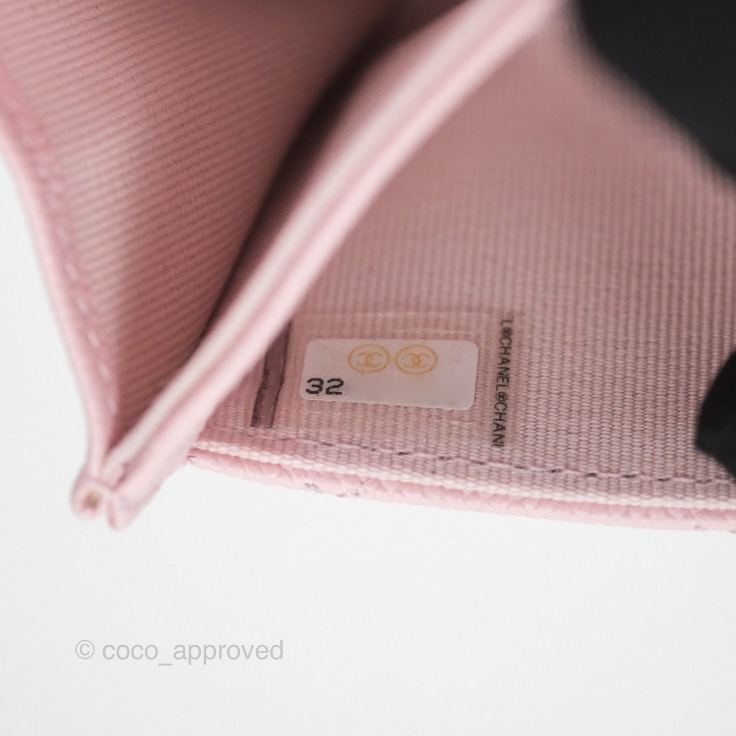 Chanel Quilted Flap Card Holder Caviar Pink Gold Hardware