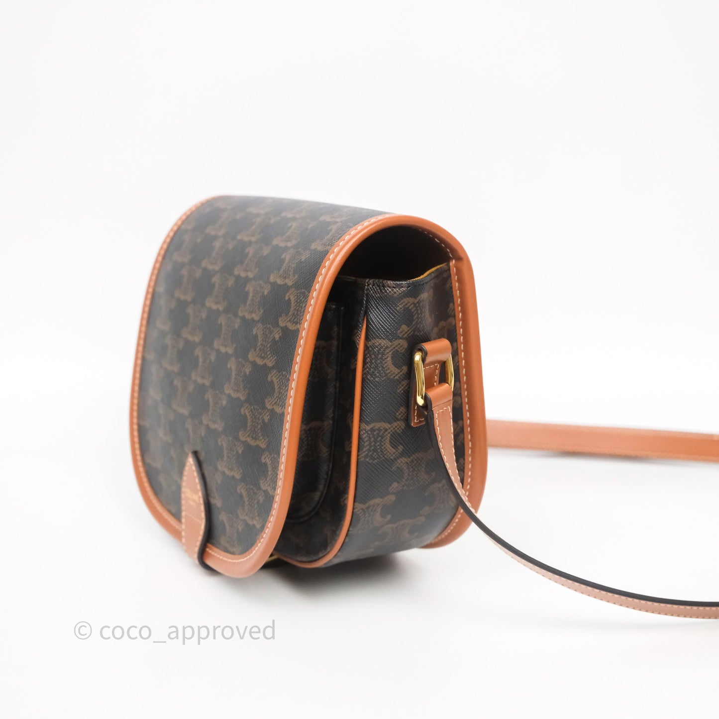 Celine Medium Folco Bag Triomphe Canvas Tan