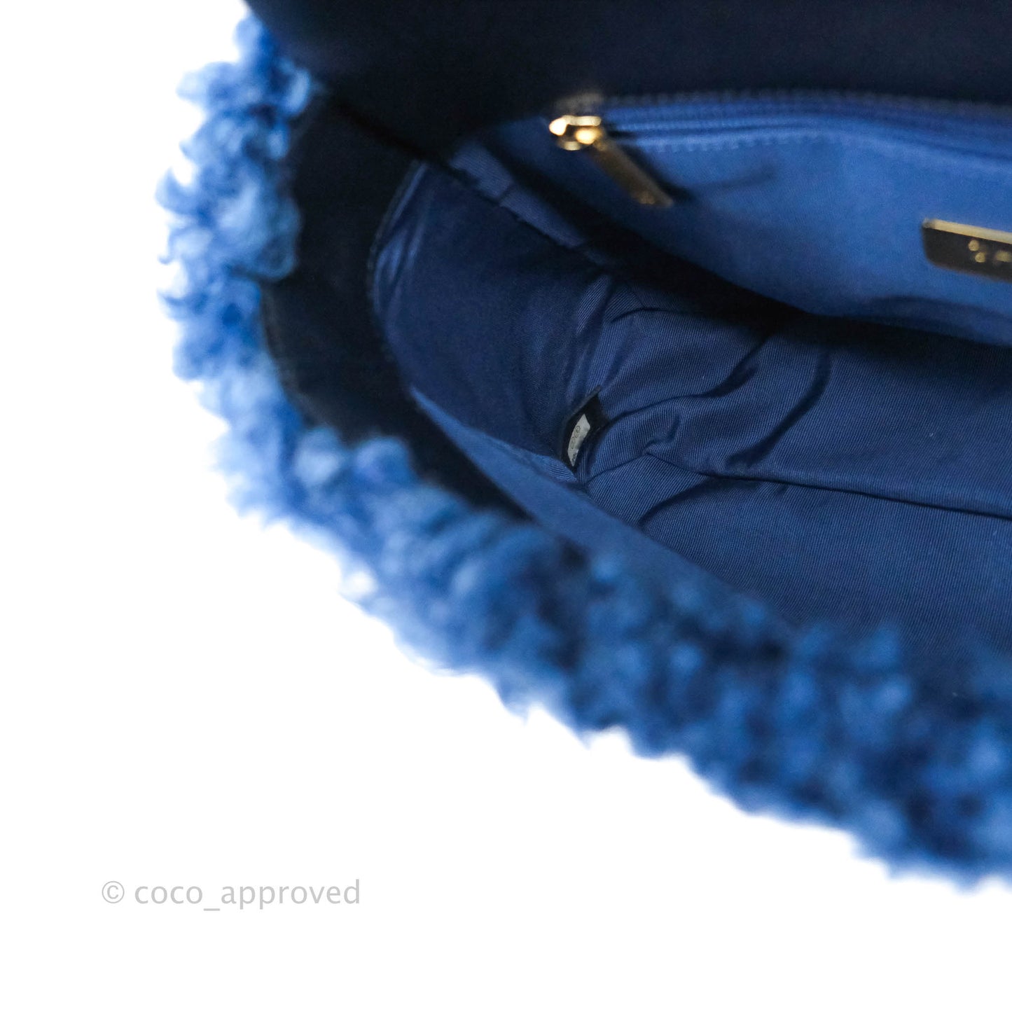 Chanel 19 Medium Shearling Blue Mixed Hardware 20A