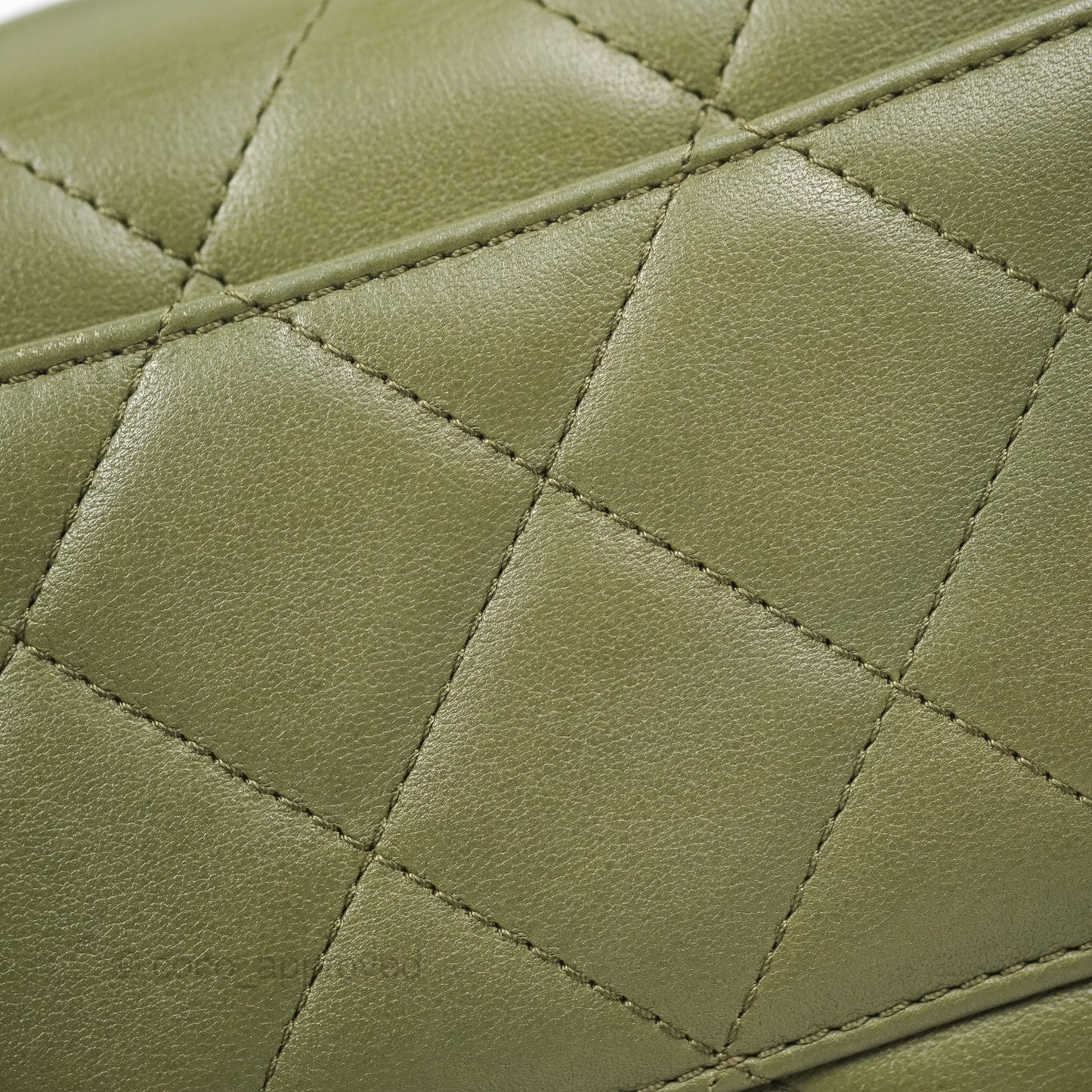 Chanel Small Coco Lady Quilted Flap Bag With Top Handle Olive Green Calfskin Gold Hardware