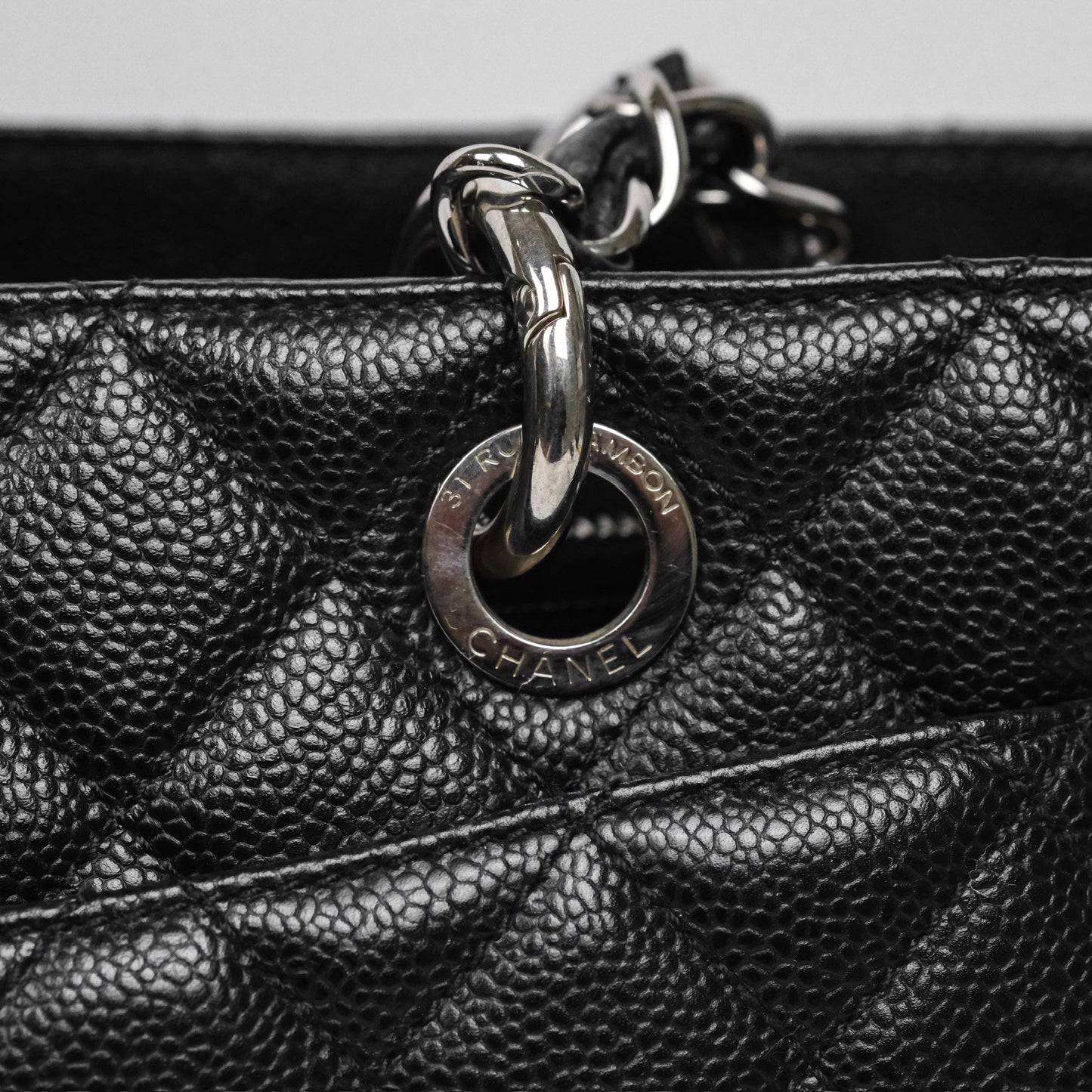 Chanel GST Black Caviar Silver Hardware