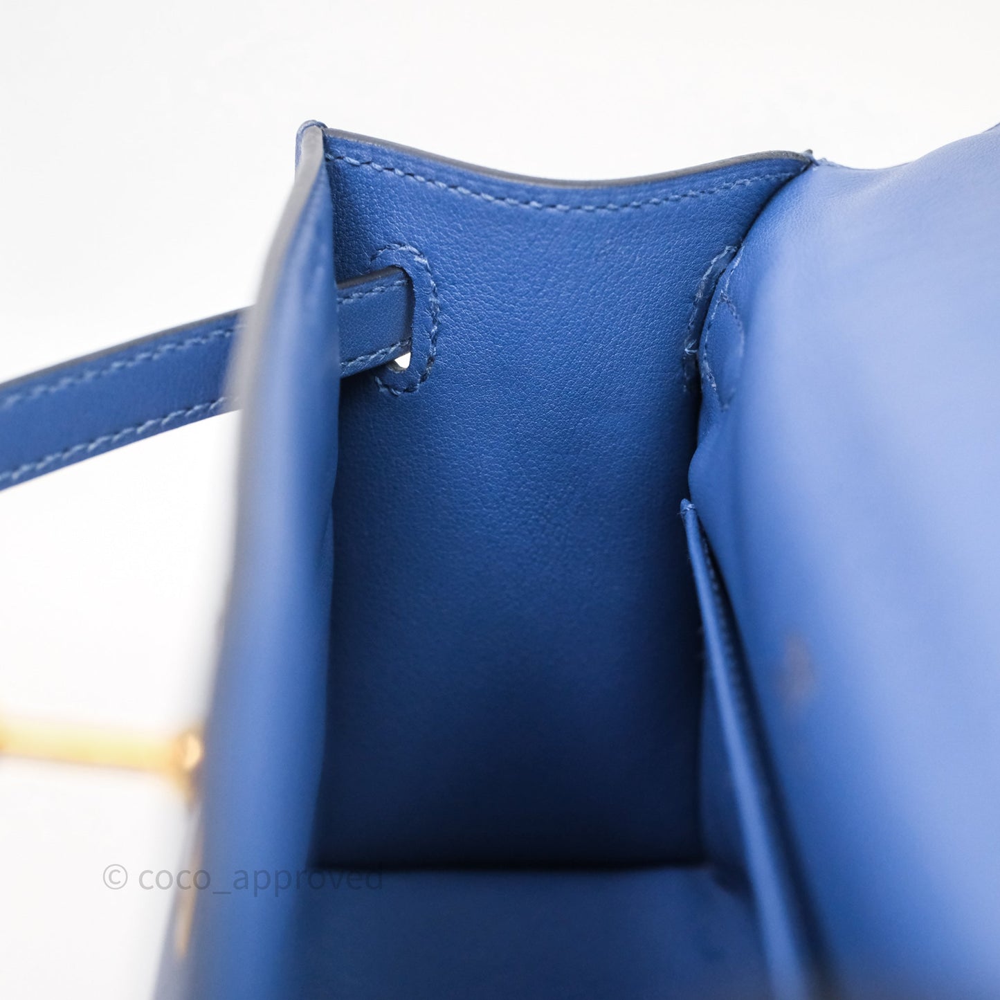 Hermès Kelly Pochette Clutch Bleu Brighton 7E Swift Gold Hardware