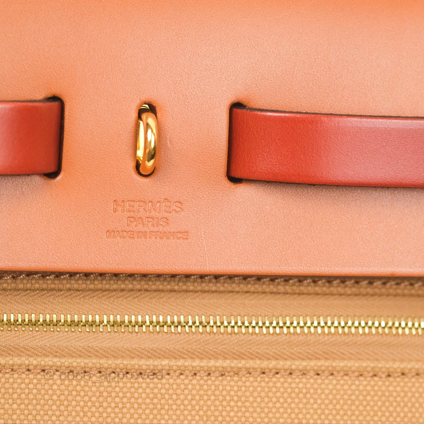 Hermès Herbag Zip 31 Retourne Chai 0M/ Natural Sable 21/ Fauve 34/ Cuivre 6C