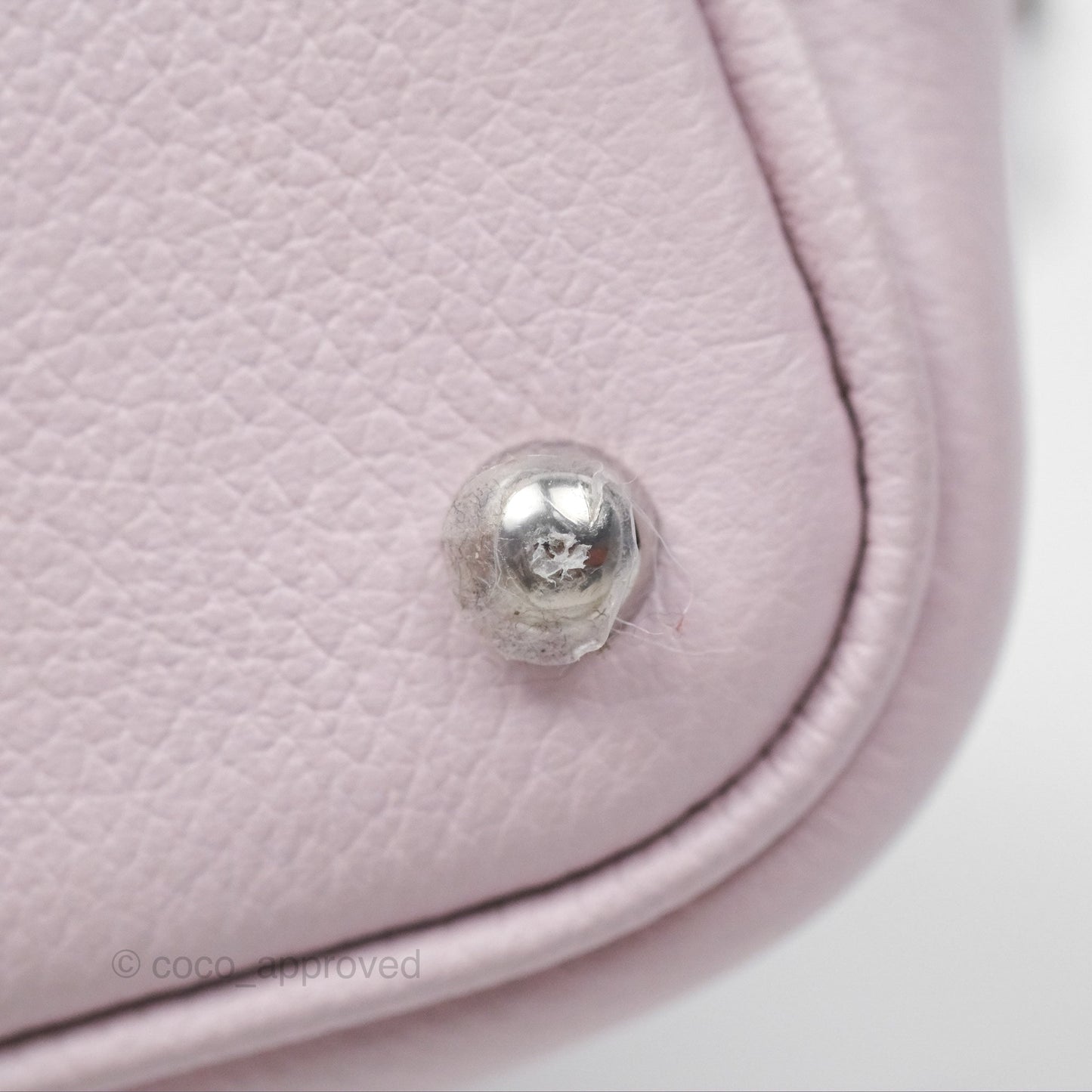Hermès Bolide Mini 1923 Verso Evercolor Mauve Pale 09/ Caramel 28 Palladium Hardware