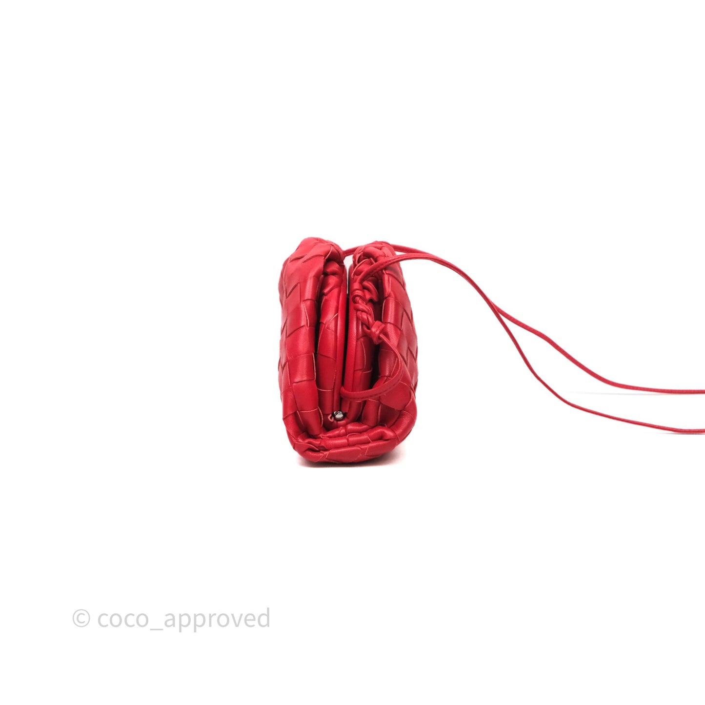 Bottega Veneta Mini Pouch Red Intrecciato Lambskin