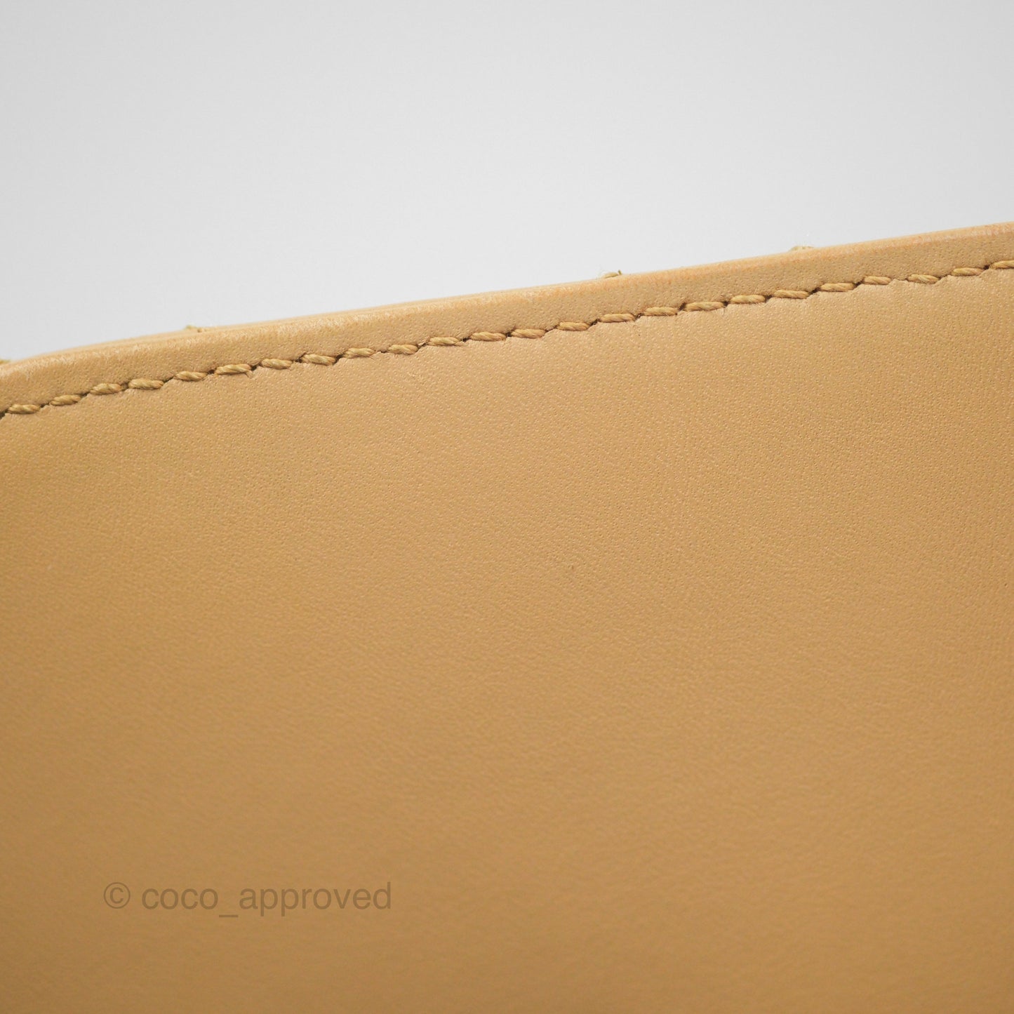 Chanel Vintage Jumbo Beige Flap Bag Lambskin Enamel Hardware