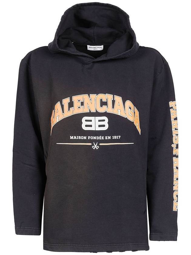 Luxury Balenciaga BB Logo Hoodie Black