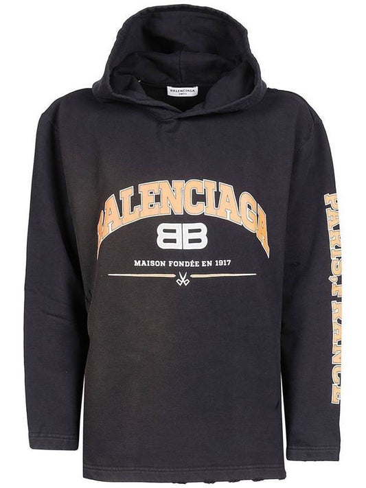 Luxury Balenciaga BB Logo Hoodie Black