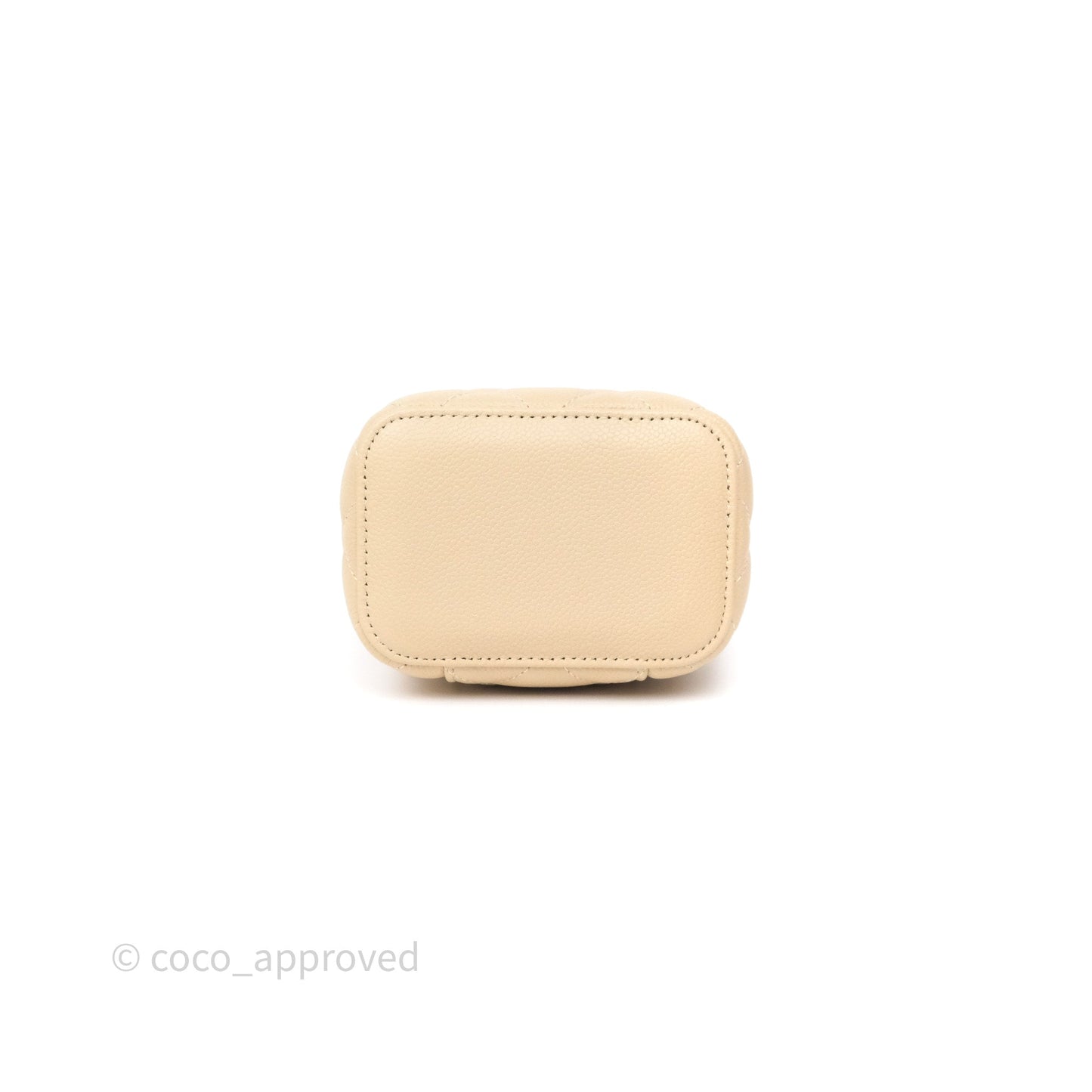 Chanel Mini Vanity With CC Chain Beige Caviar Gold Hardware