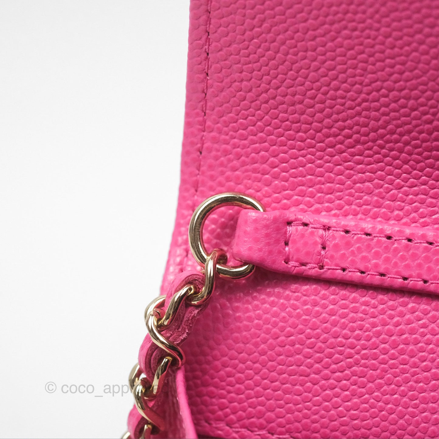 Chanel Mini Wallet With Chain Pink Caviar Gold Hardware