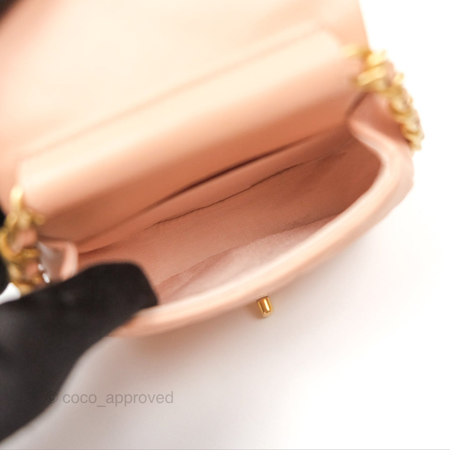 Chanel Mini Clutch with Chain Beige Calfskin Aged Gold Hardware
