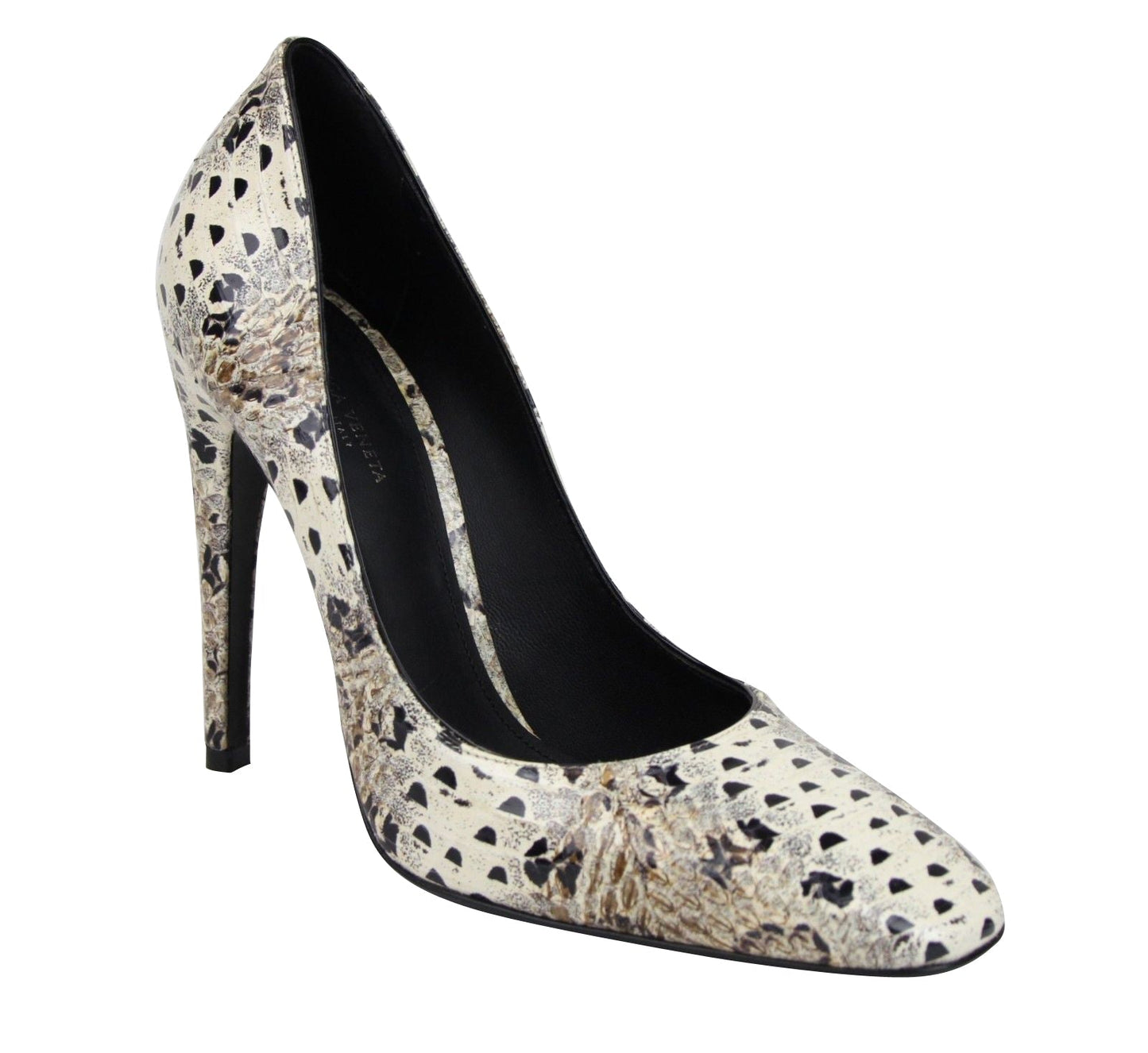 Luxury Bottega Veneta Women's ivory / Leather Elaphe Circle Stiletto Heels