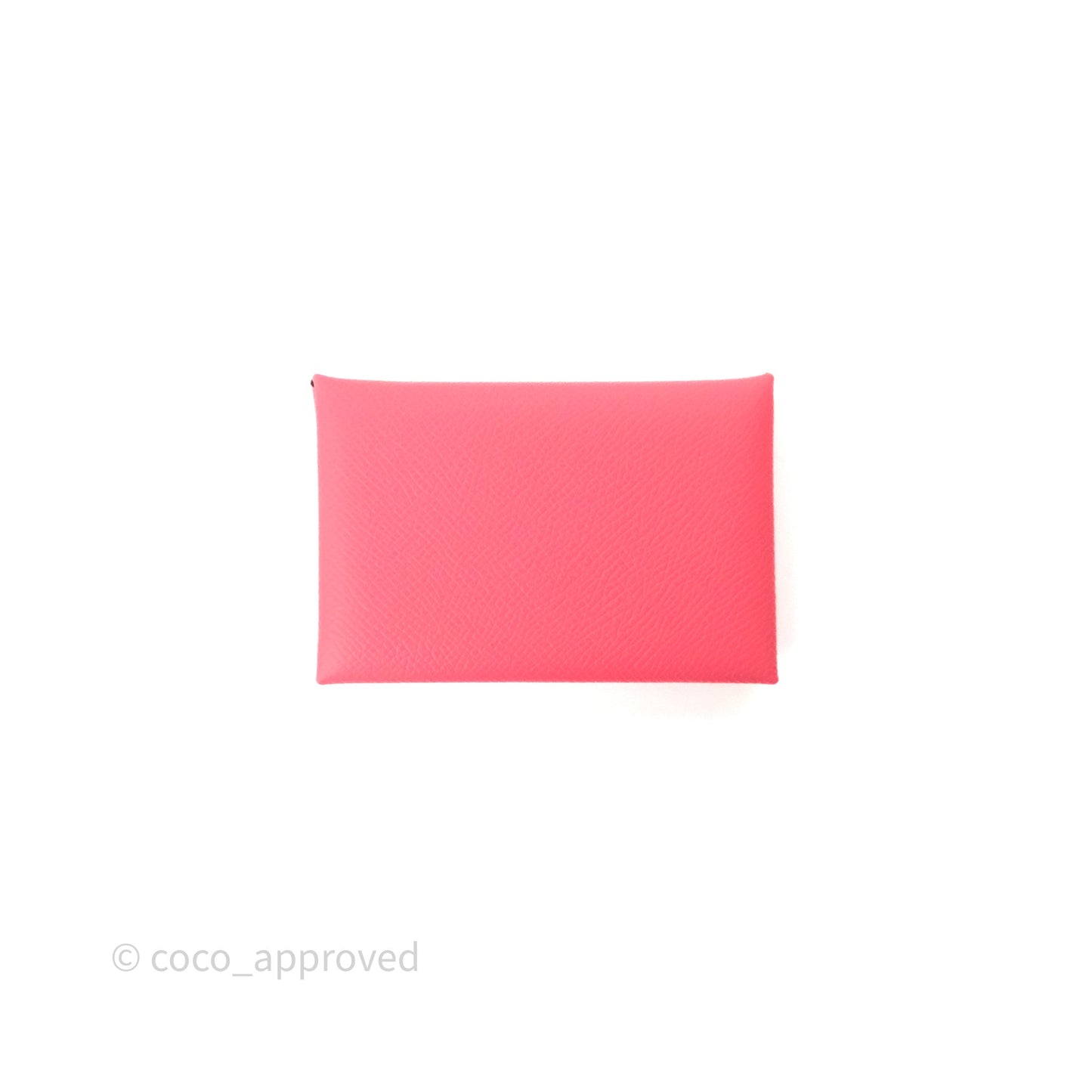 Hermès Calvi Card Holder Rose Azalee 8W Epsom Palladium Hardware