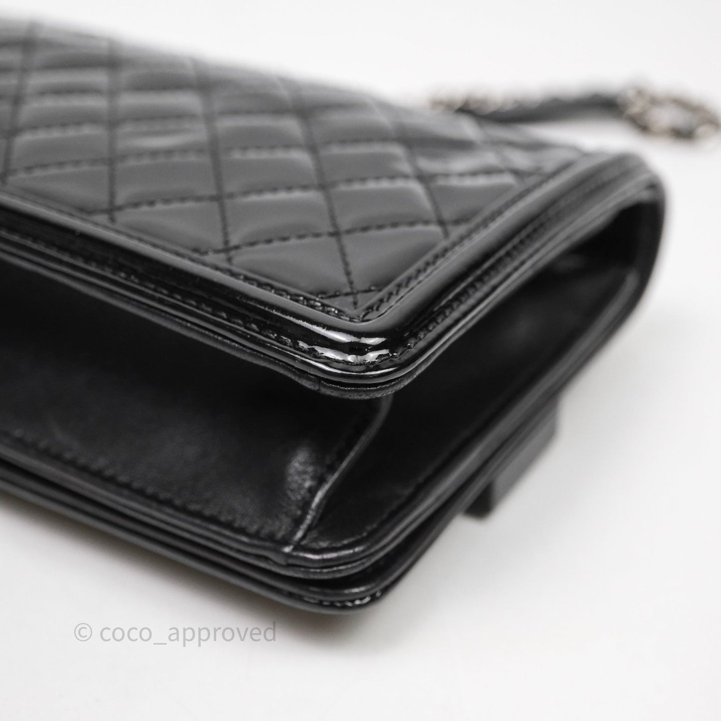 Chanel Crystal Lego Brick Shoulder Bag Black Plexiglass Patent Silver Hardware