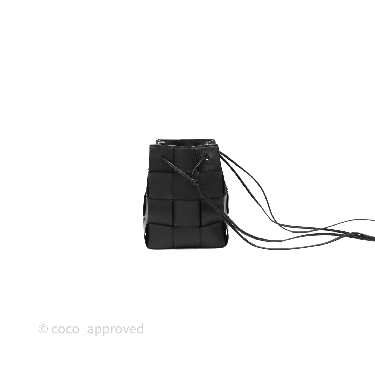 Bottega Veneta Small Cassette Bucket Bag Black Lambskin