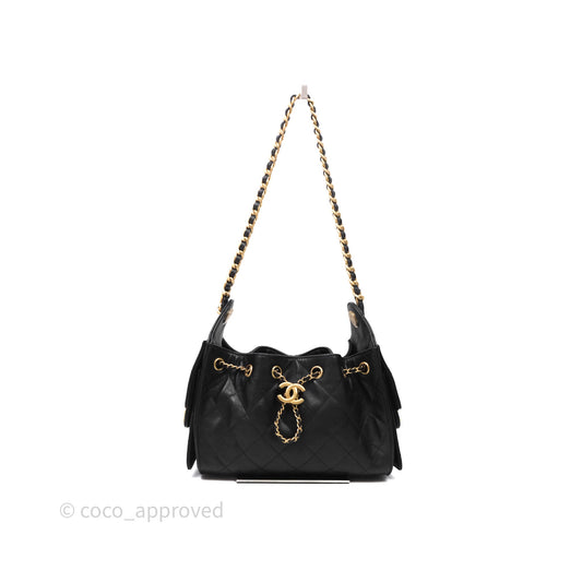 Chanel 25 Mini Black Caviar Aged Gold Hardware