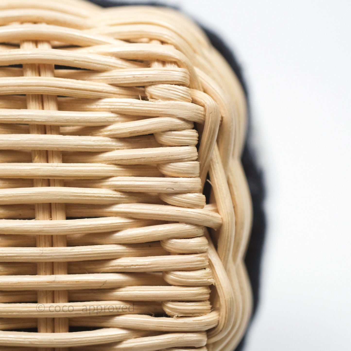 Christian Dior Dioriviera Medium Lady D-Joy Bag Natural Rattan and Blue Dior Oblique Jacquard